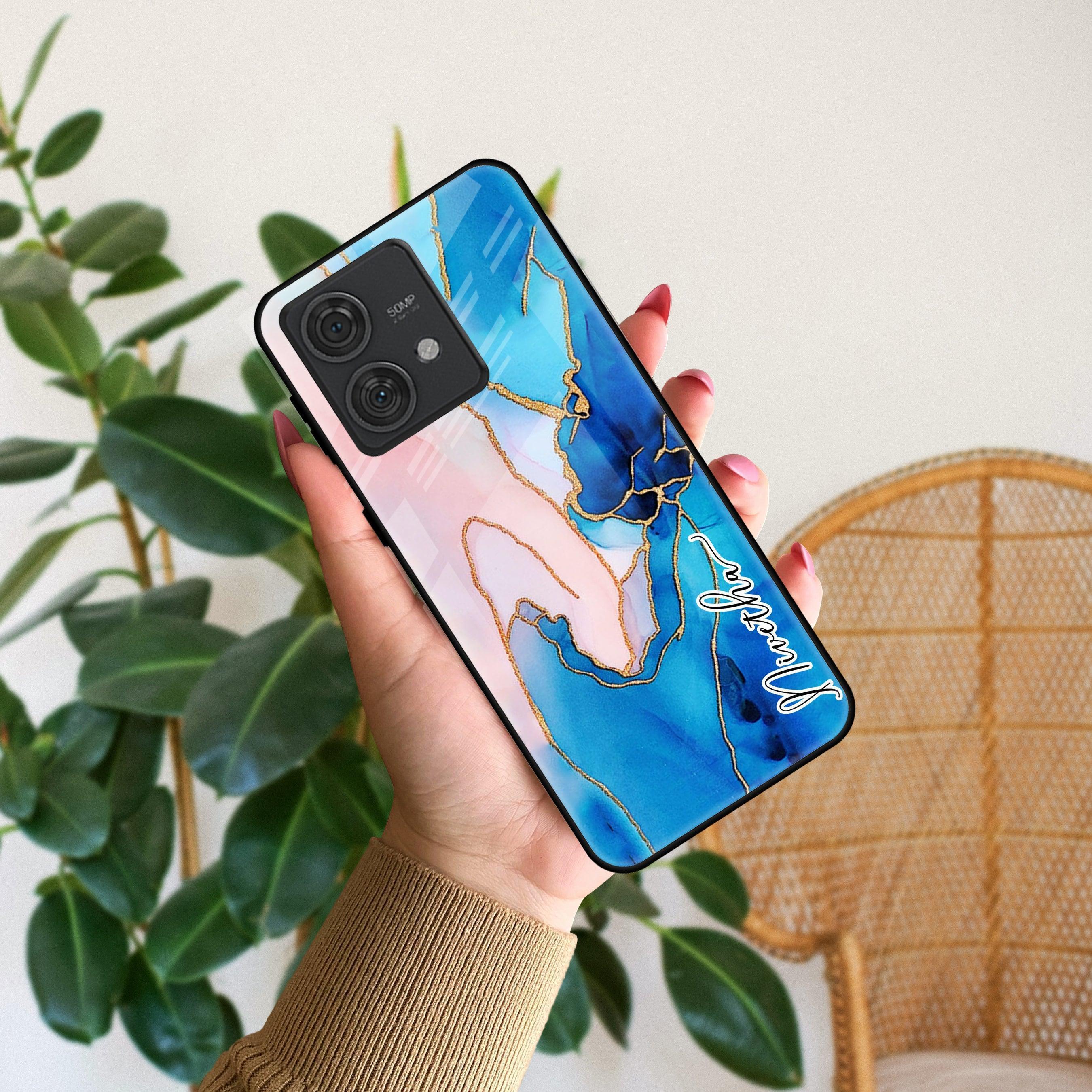 Blue Marble Glossy Metal Case Cover For Motorola - ShopOnCliQ