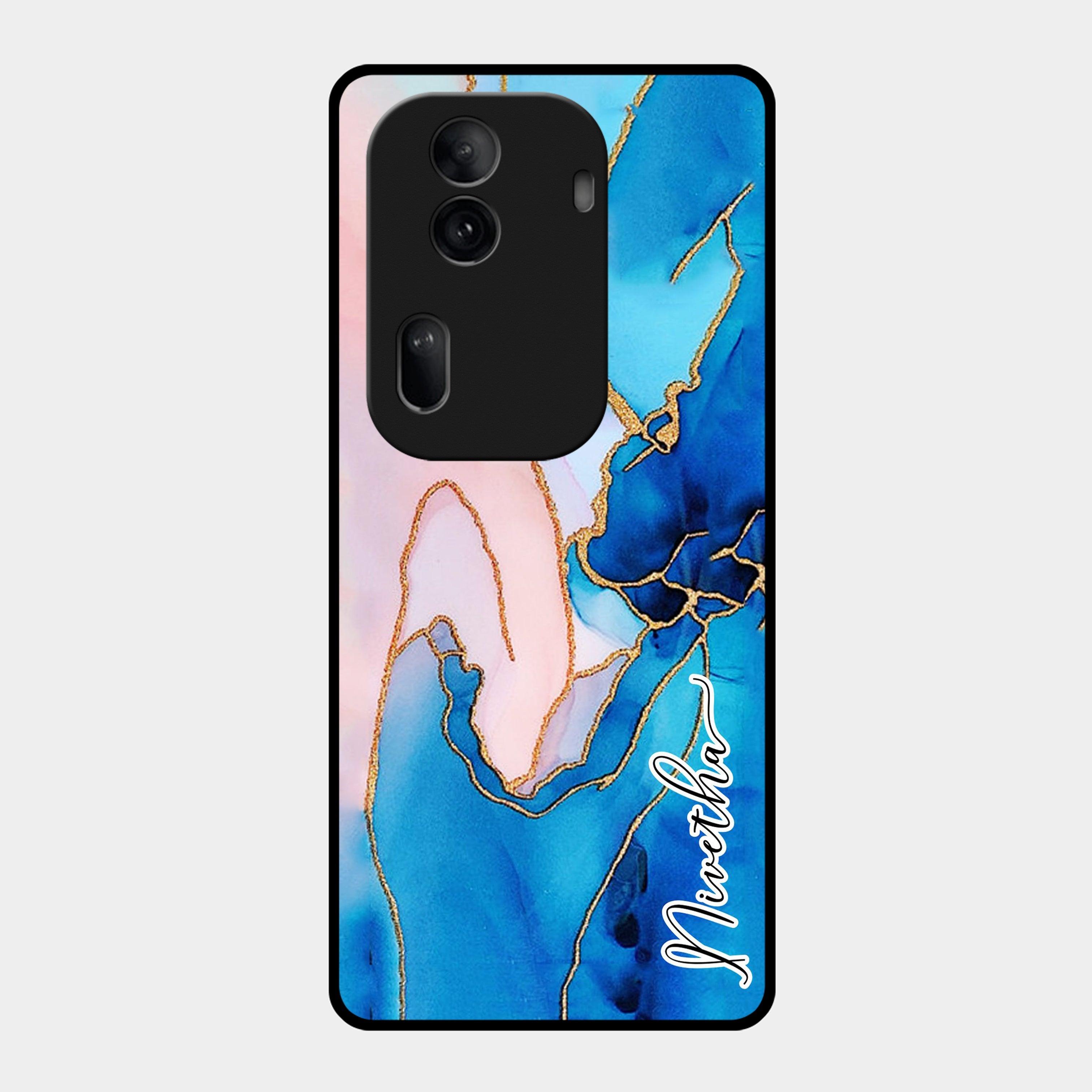 Blue Marble Glossy Metal Case Cover For Oppo - ShopOnCliQ