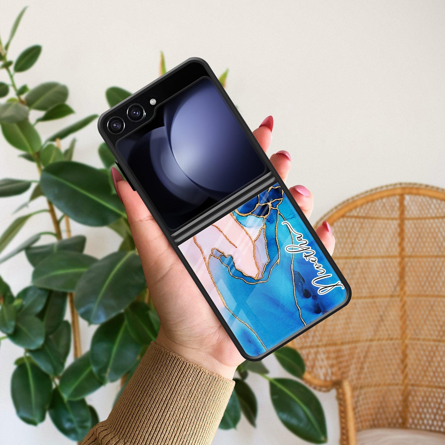 Blue Marble Glossy Metal Case Cover For Samsung