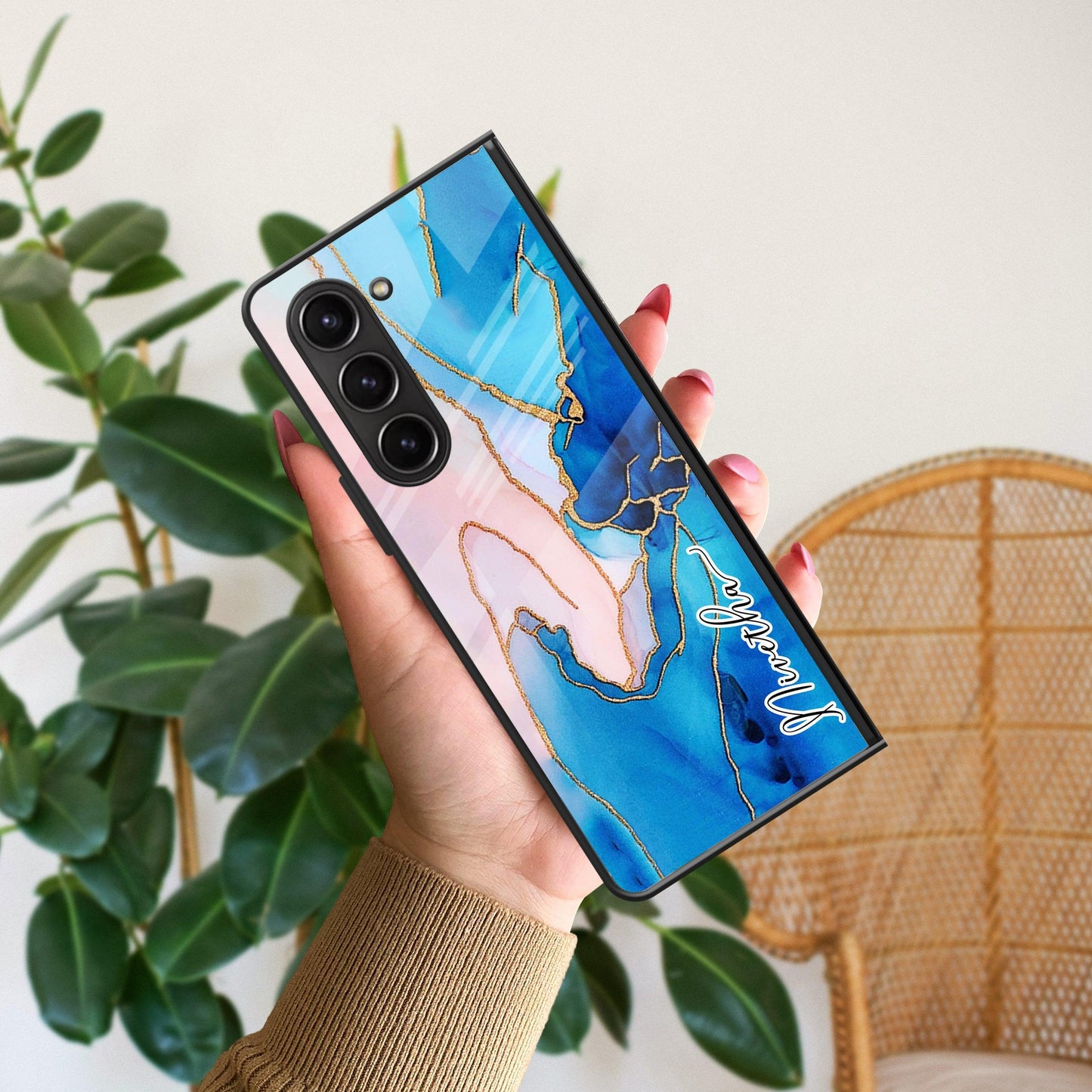 Blue Marble Glossy Metal Case Cover For Samsung