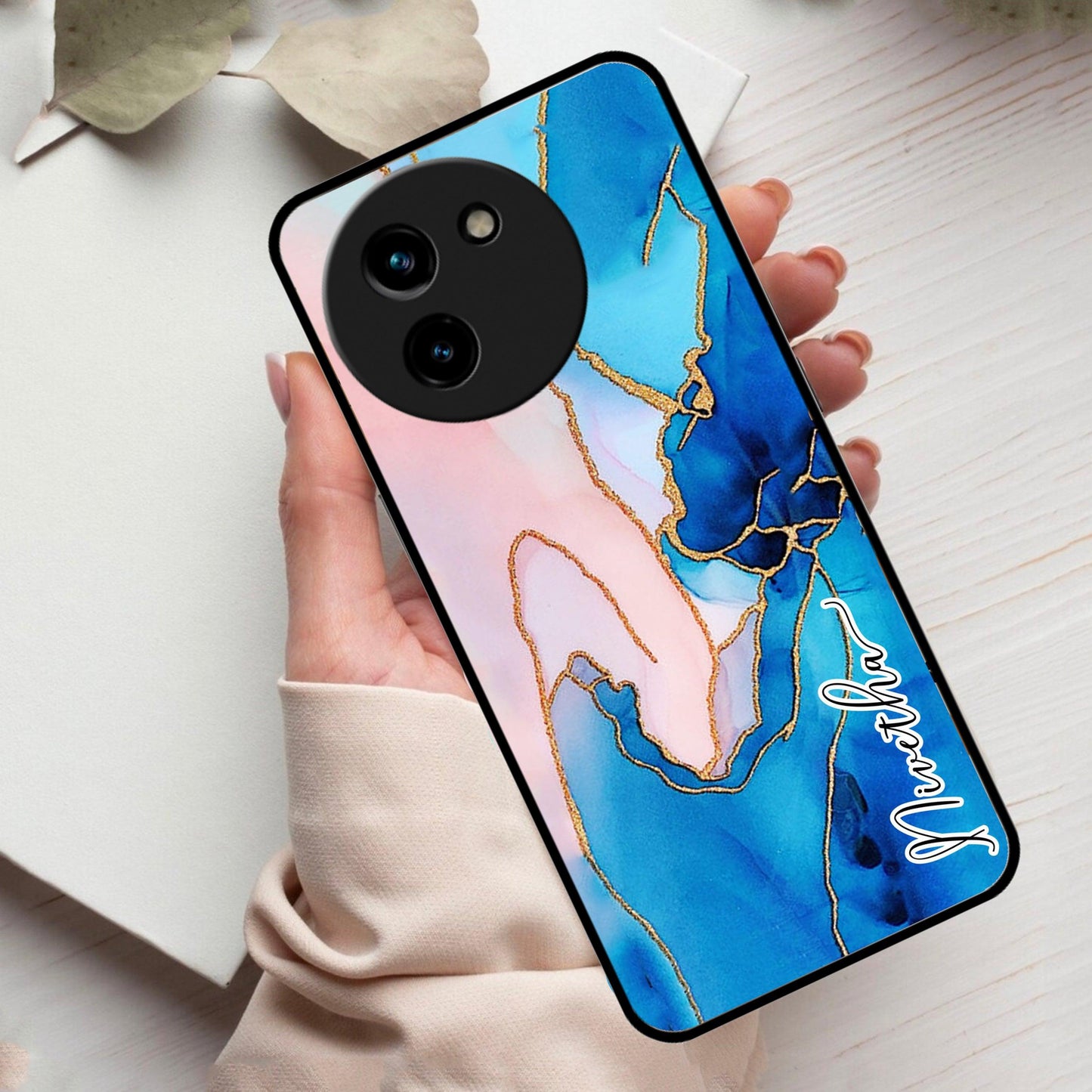 Blue Marble Glossy Metal Case Cover For Vivo