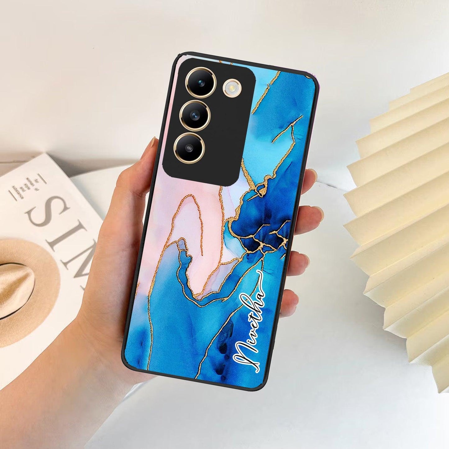 Blue Marble Glossy Metal Case Cover For Vivo