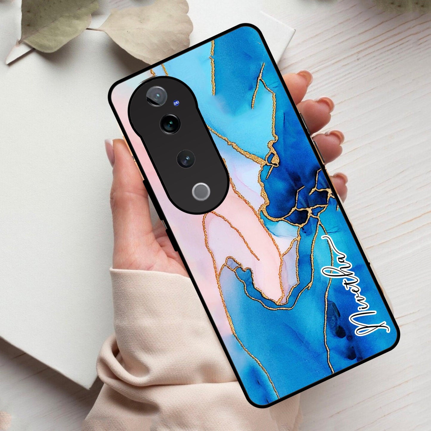 Blue Marble Glossy Metal Case Cover For Vivo