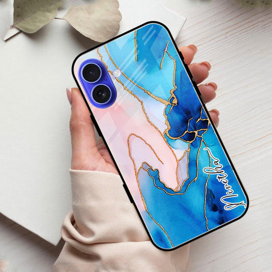 Blue Marble Glossy Metal Case Cover For iPhone - ShopOnCliQ