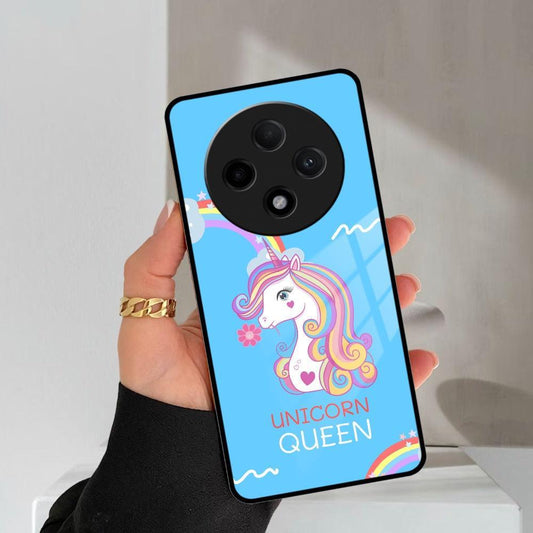 Blue Unicorn Queen Glass Phone Case For Oppo