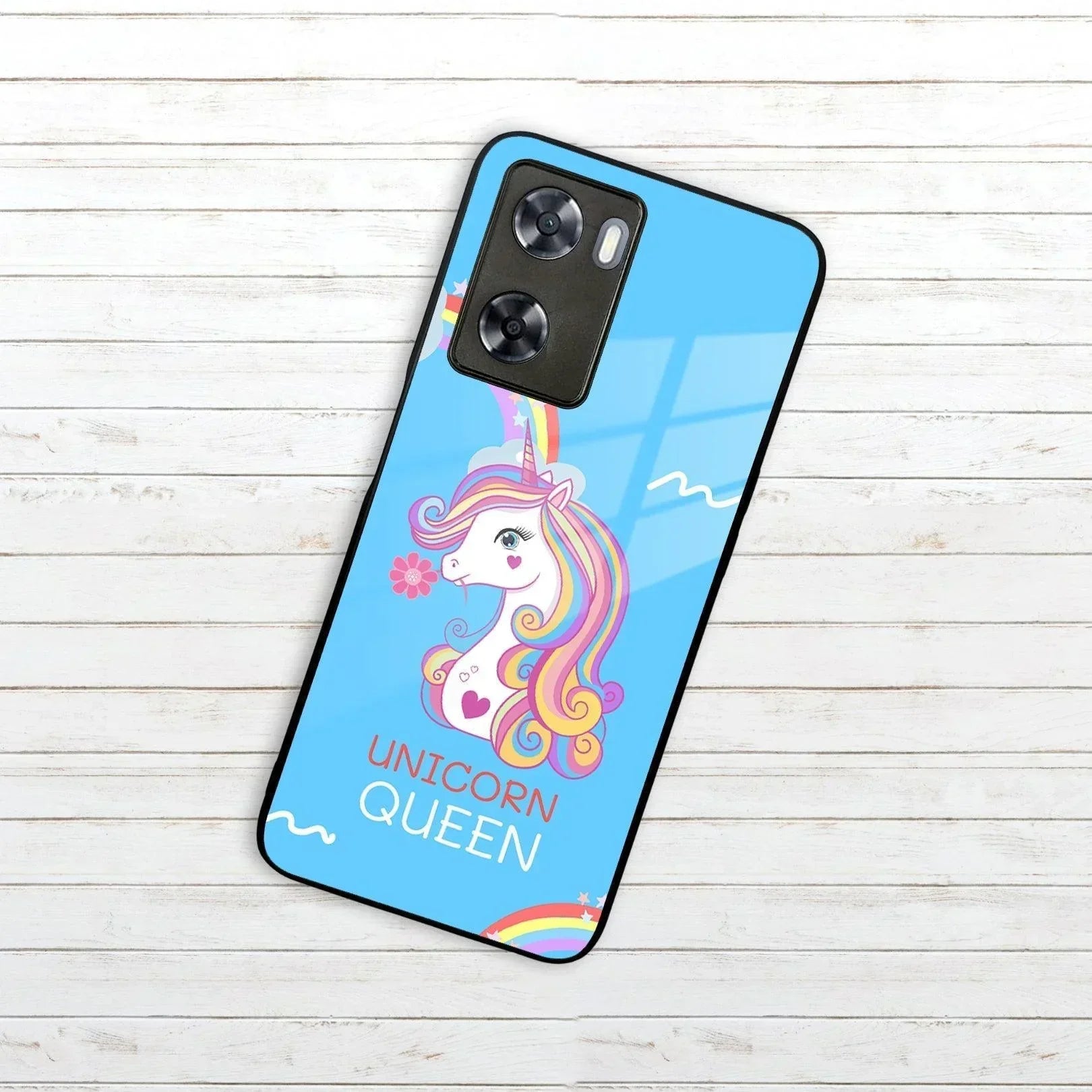 Blue Unicorn Queen Glass Phone Case For Oppo - ShopOnCliQ