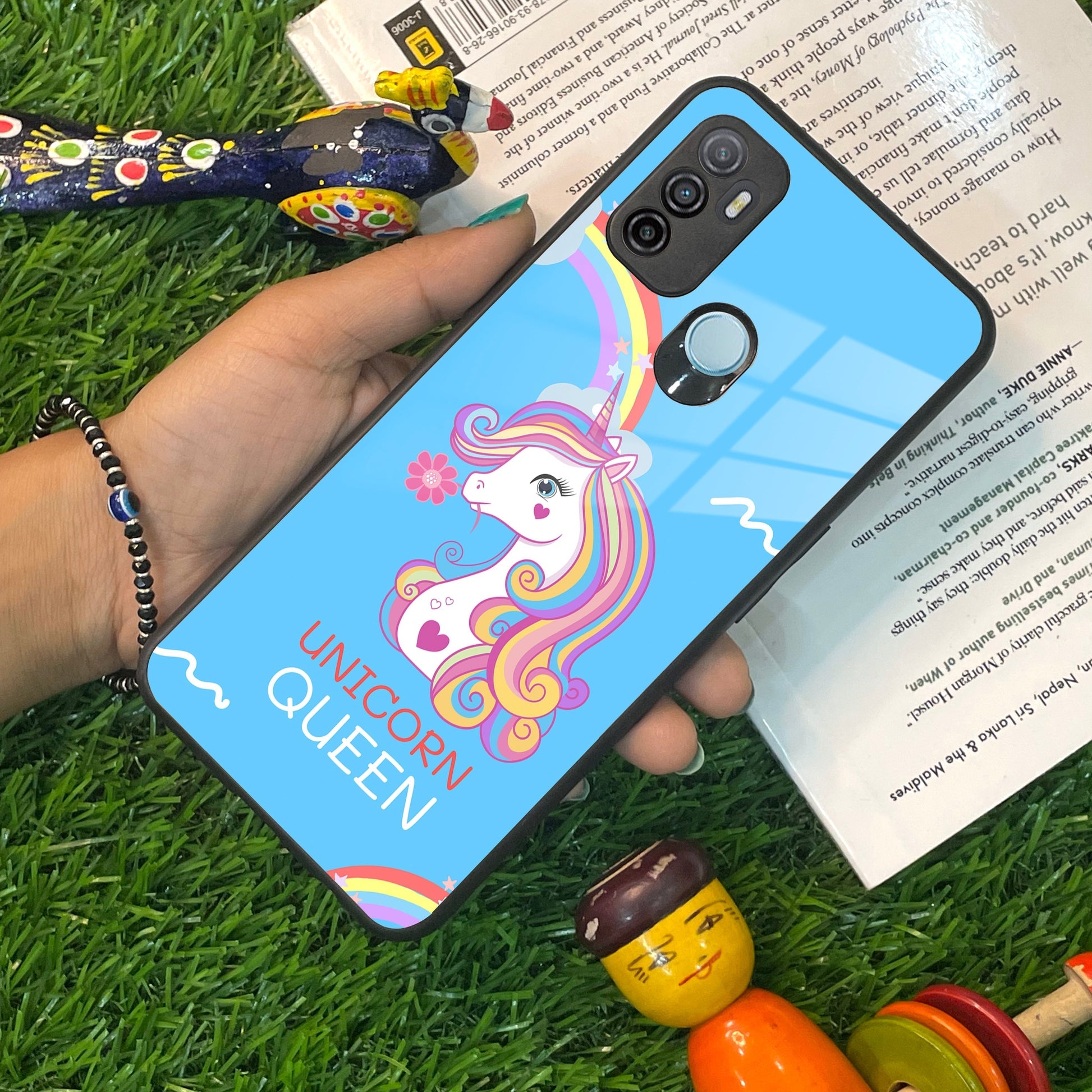 Blue Unicorn Queen Glass Phone Case For Oppo ShopOnCliQ