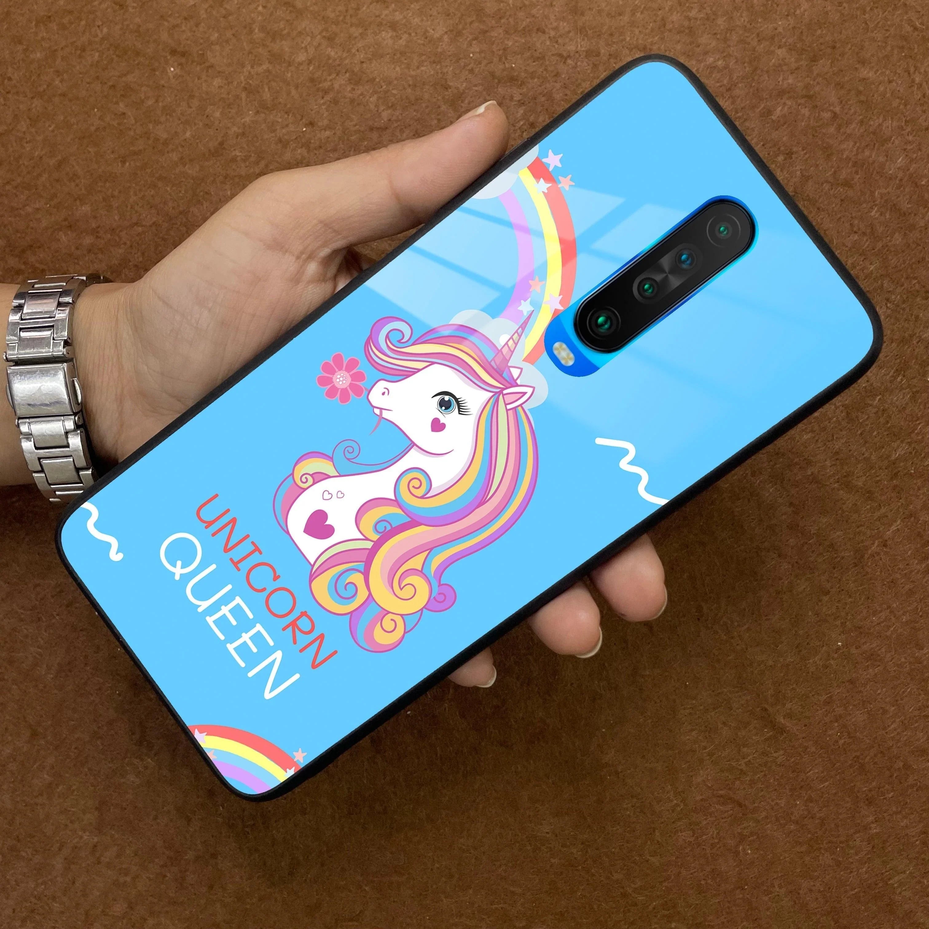 Blue Unicorn Queen Glass Phone Case For Poco - ShopOnCliQ