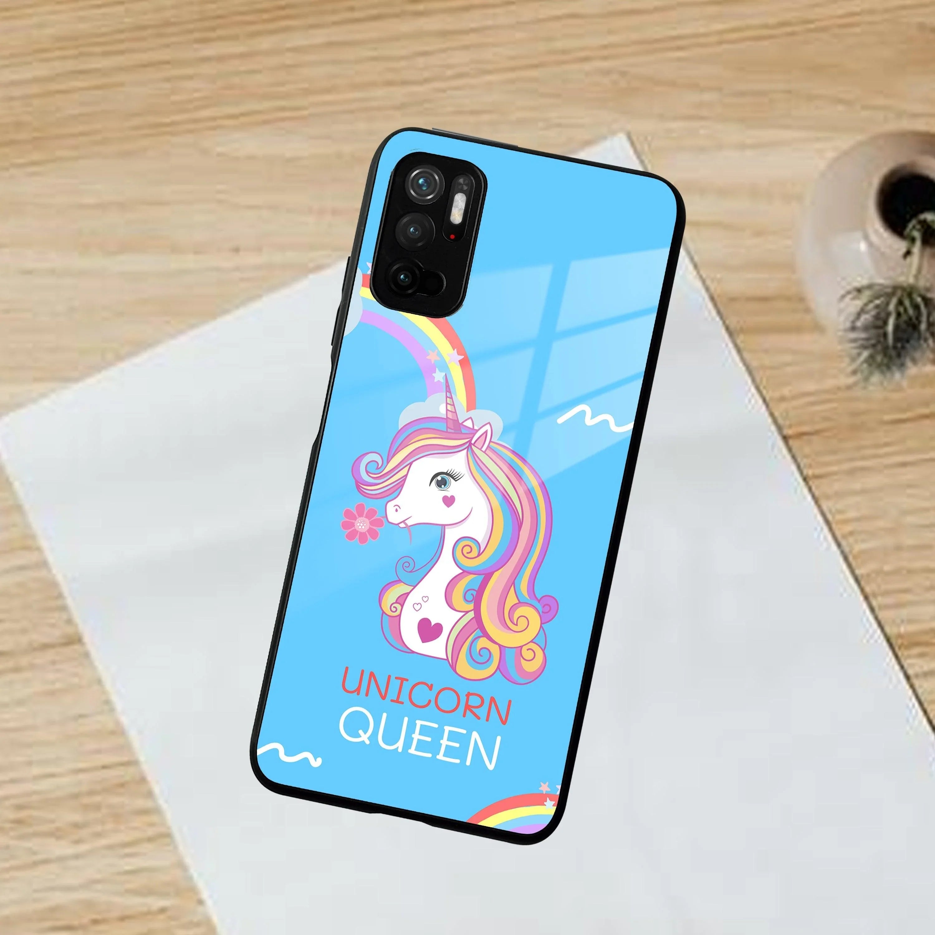 Blue Unicorn Queen Glass Phone Case For Poco - ShopOnCliQ