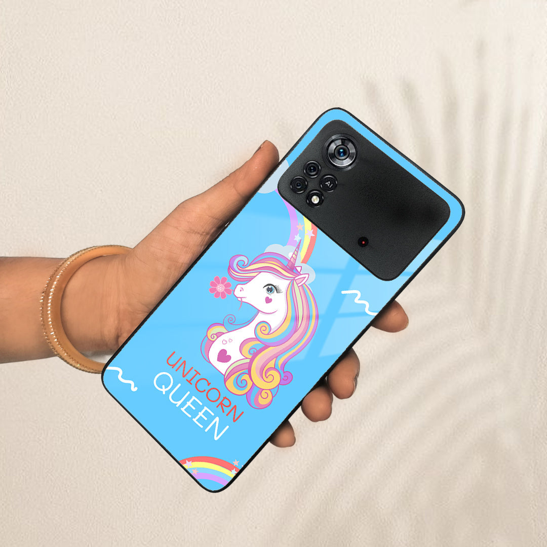 Blue Unicorn Queen Glass Phone Case For Poco ShopOnCliQ