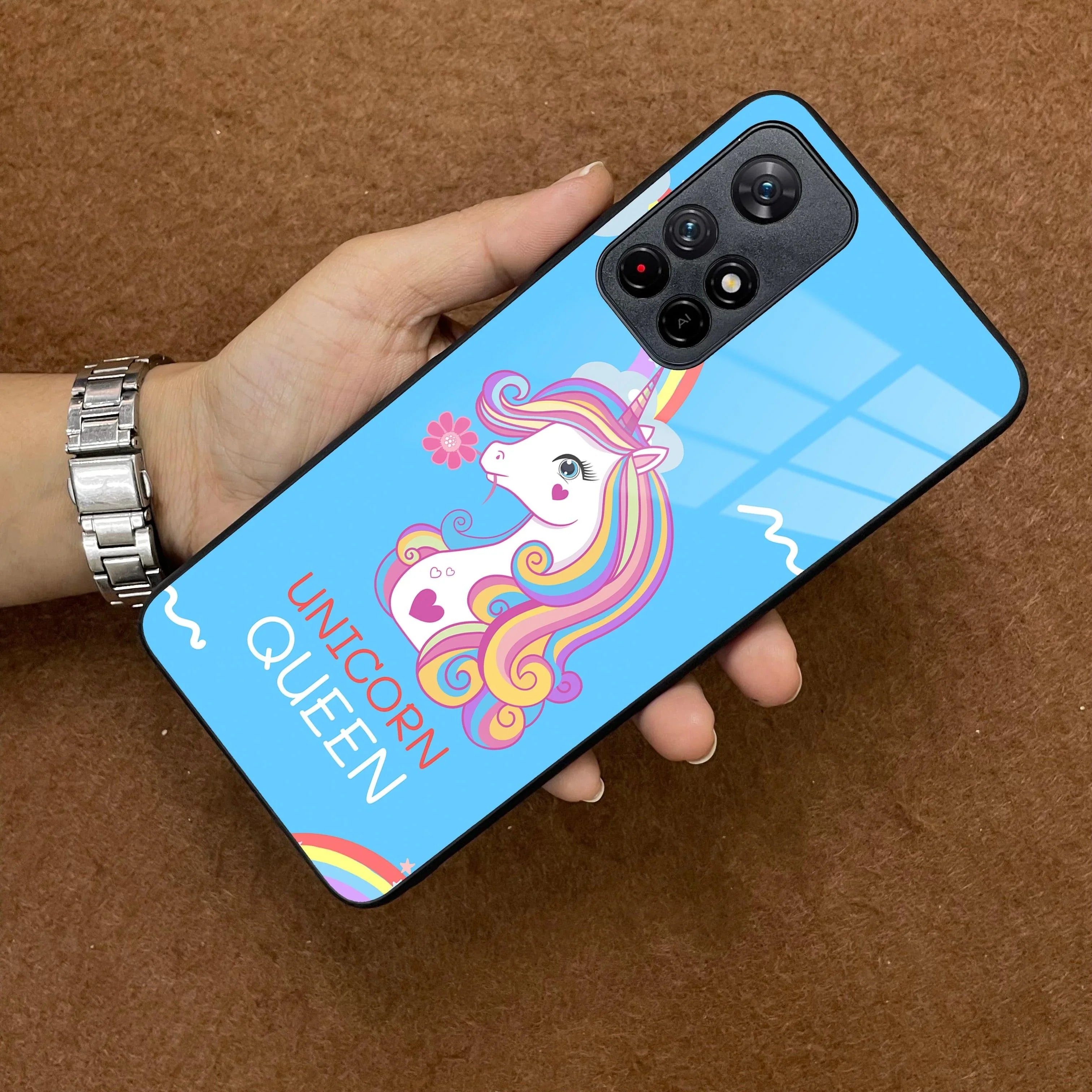 Blue Unicorn Queen Glass Phone Case For Poco - ShopOnCliQ
