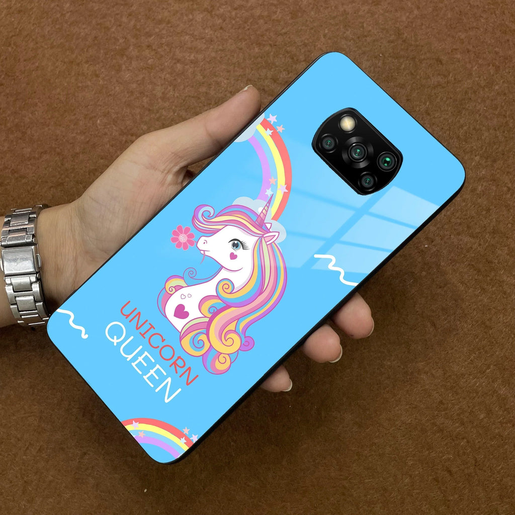 Blue Unicorn Queen Glass Phone Case For Poco - ShopOnCliQ