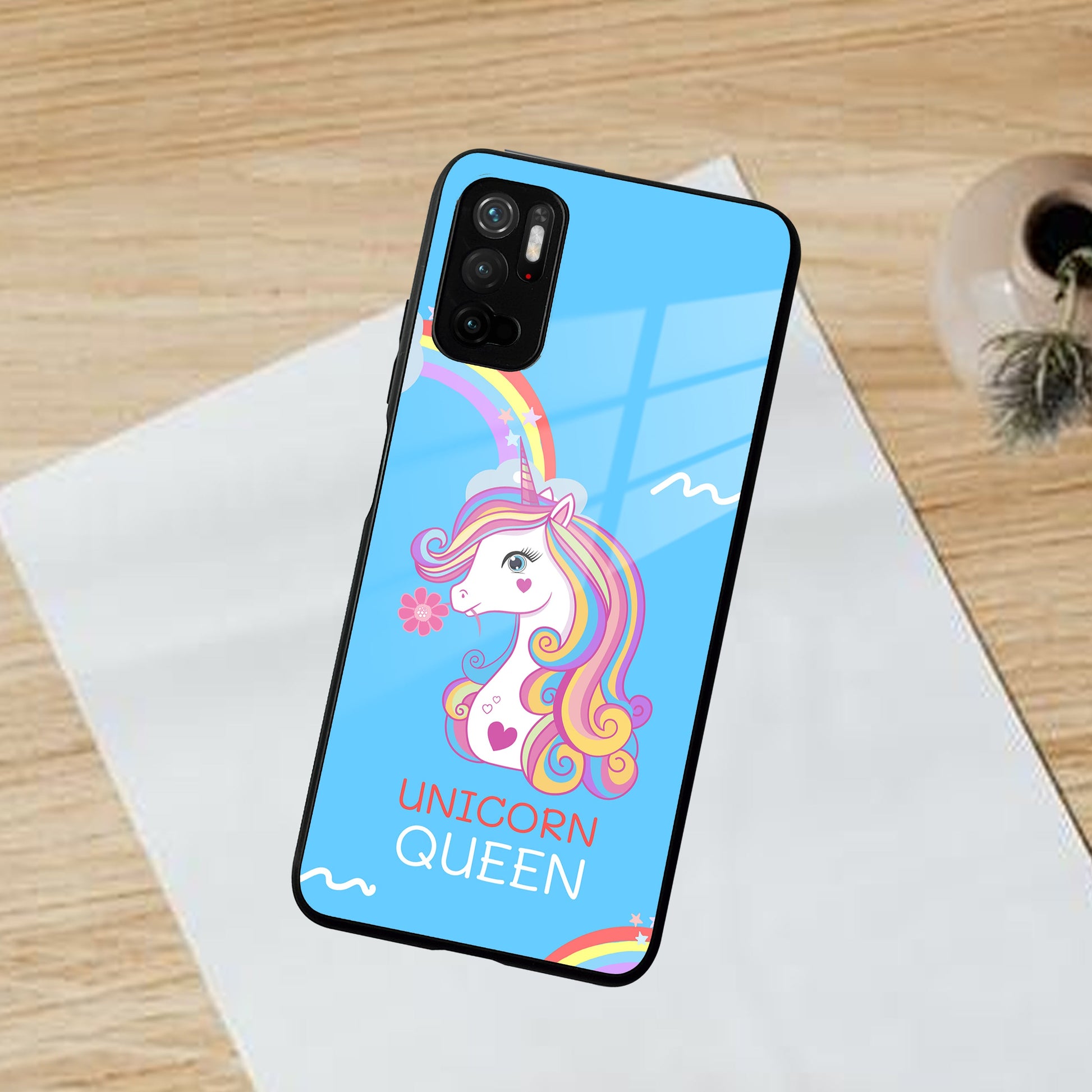 Blue Unicorn Queen Glass Phone Case For Poco ShopOnCliQ