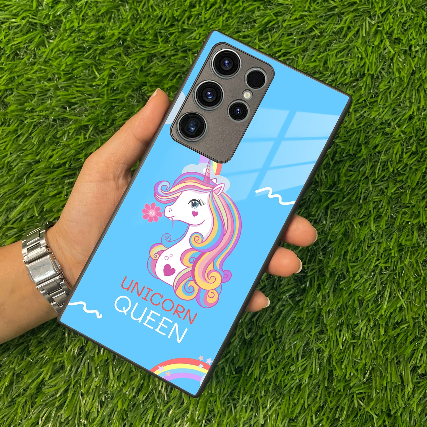 Blue Unicorn Queen Glass Phone Case For Samsung ShopOnCliQ