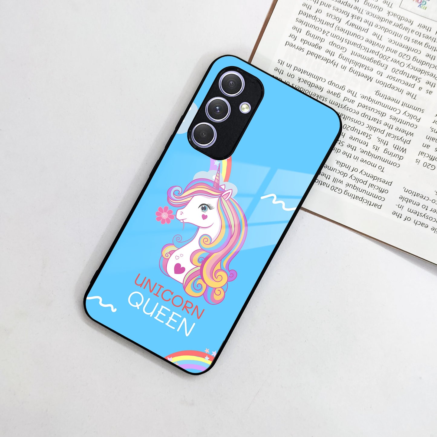 Blue Unicorn Queen Glass Phone Case For Samsung ShopOnCliQ