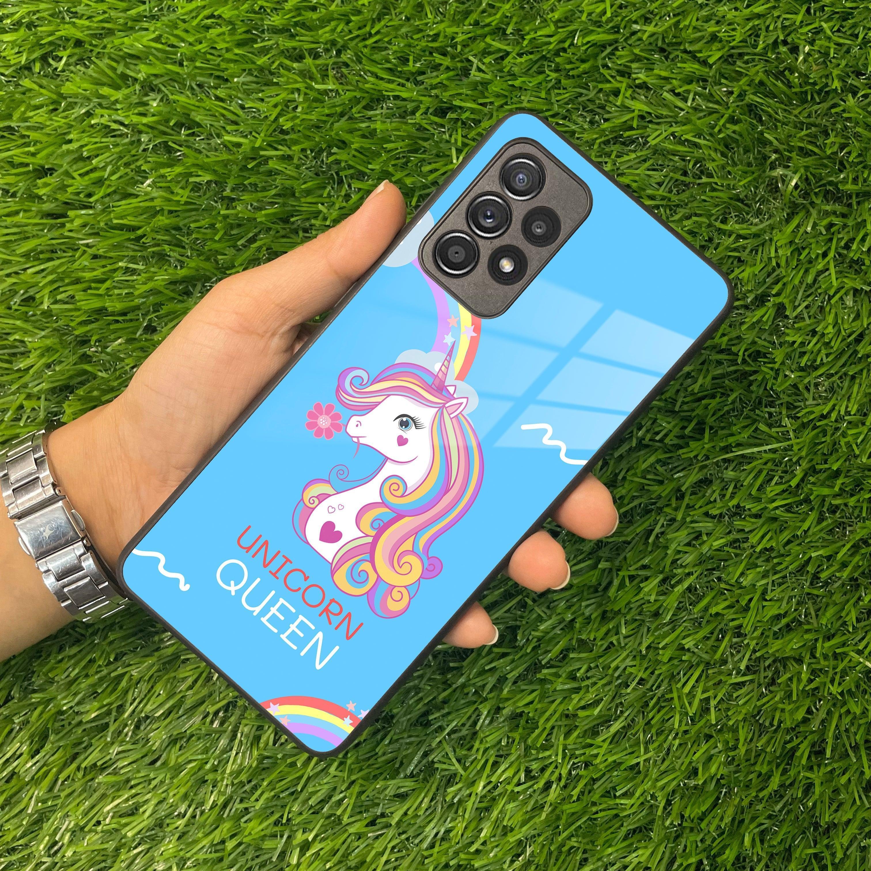 Blue Unicorn Queen Glass Phone Case For Samsung - ShopOnCliQ