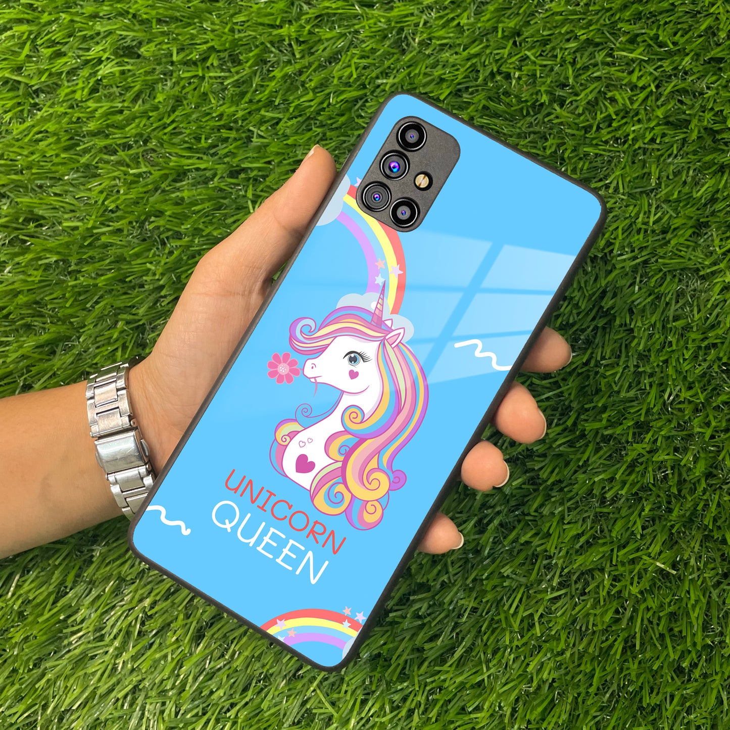 Blue Unicorn Queen Glass Phone Case For Samsung ShopOnCliQ