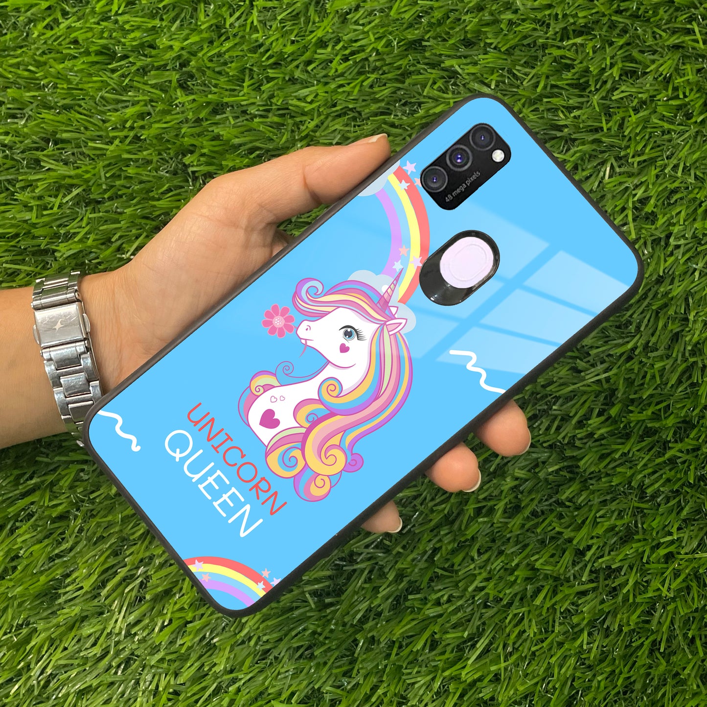 Blue Unicorn Queen Glass Phone Case For Samsung ShopOnCliQ