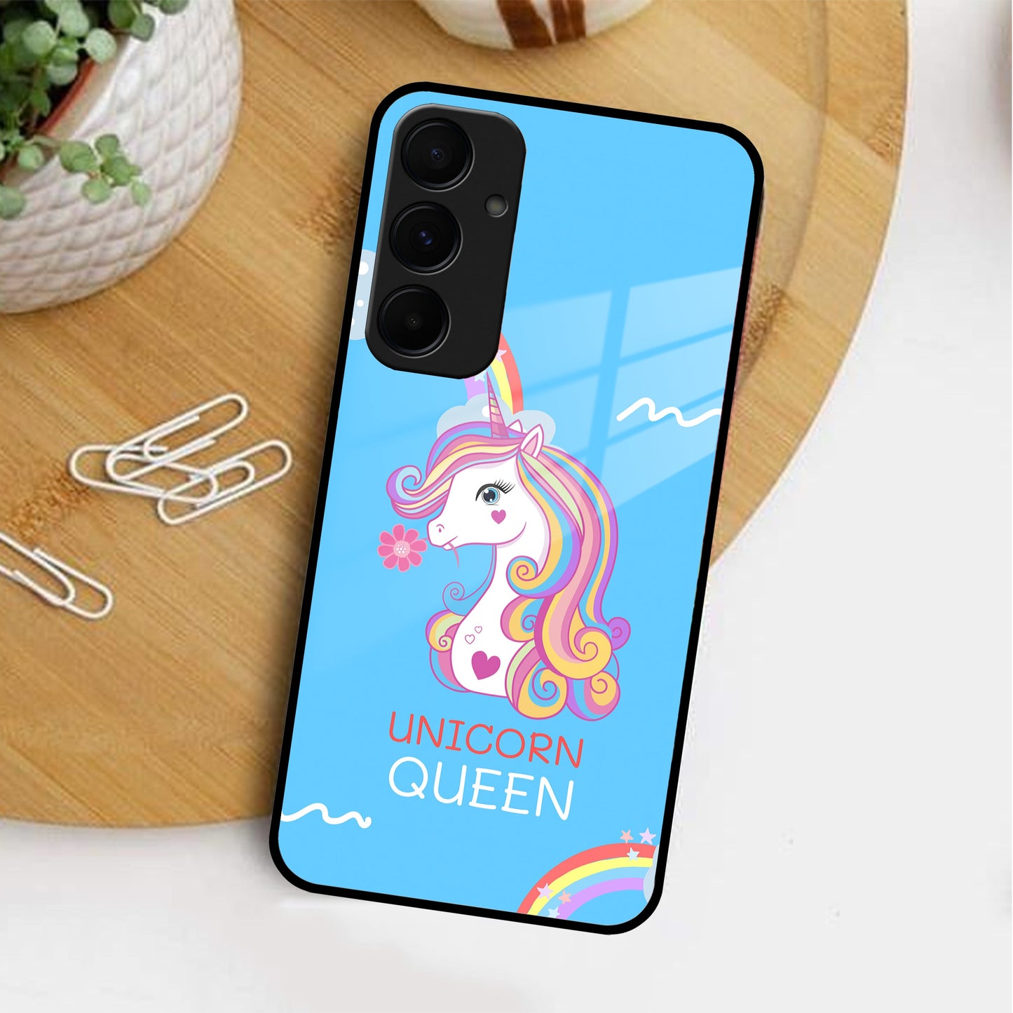 Blue Unicorn Queen Glass Phone Case For Samsung ShopOnCliQ