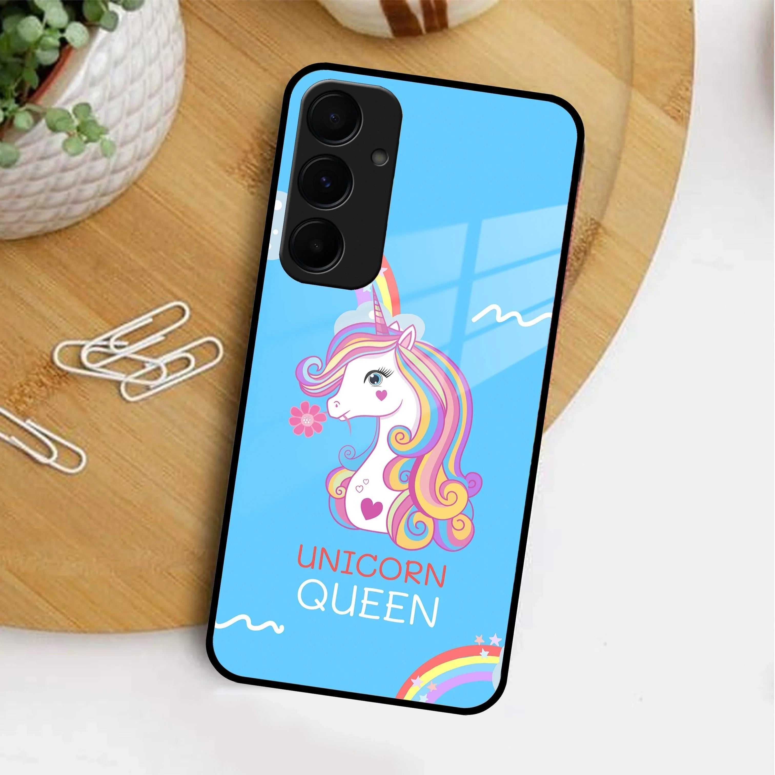 Blue Unicorn Queen Glass Phone Case For Samsung - ShopOnCliQ