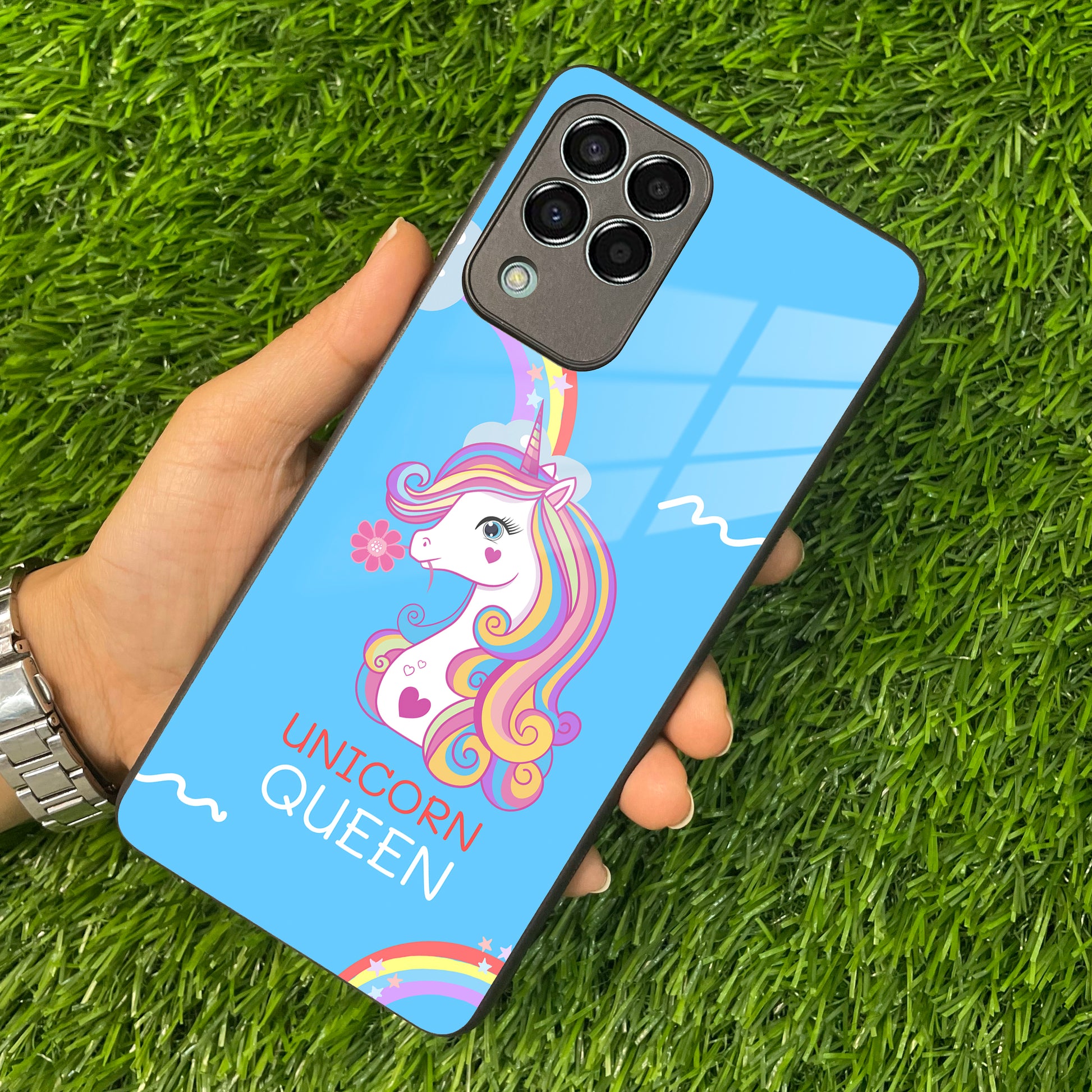 Blue Unicorn Queen Glass Phone Case For Samsung ShopOnCliQ