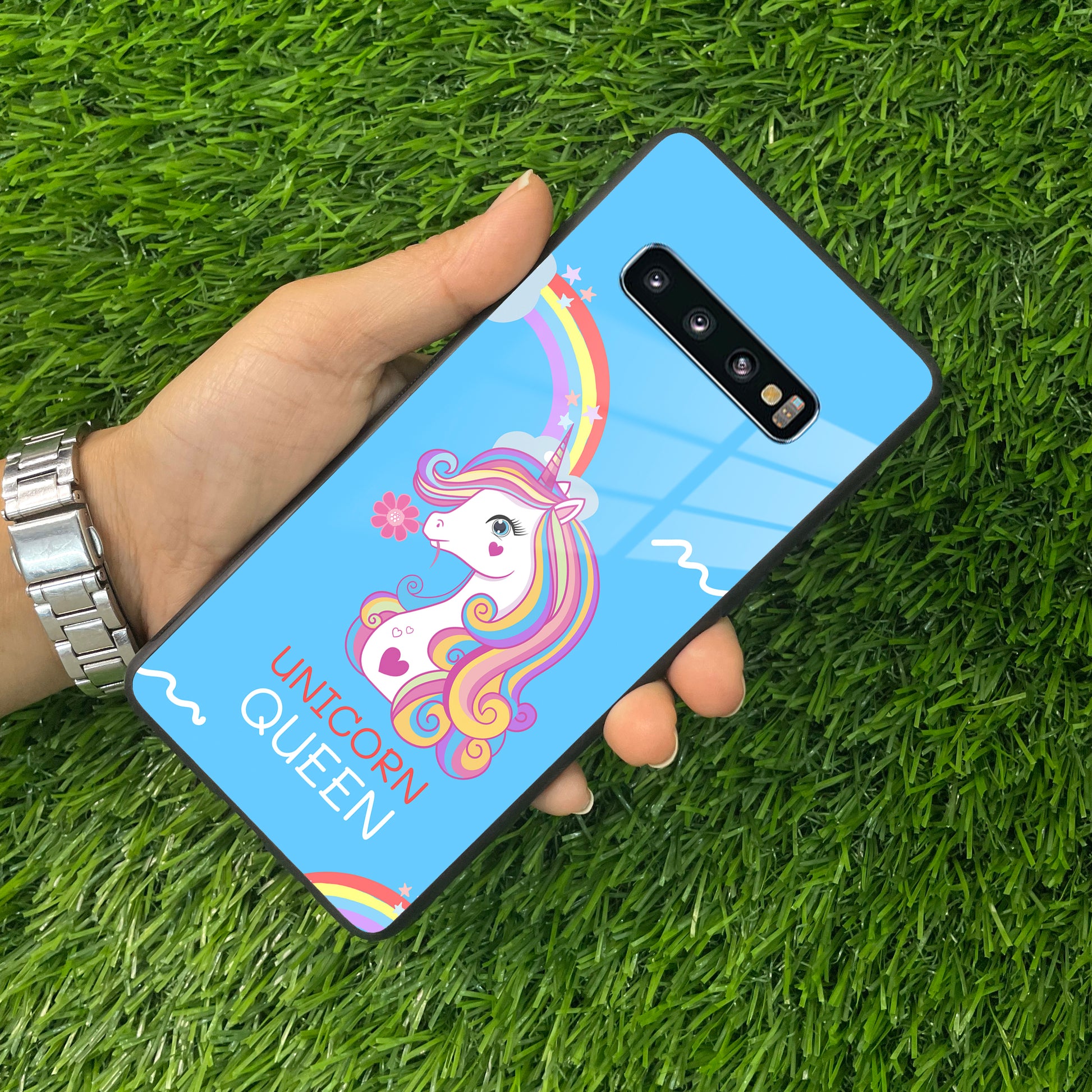 Blue Unicorn Queen Glass Phone Case For Samsung ShopOnCliQ