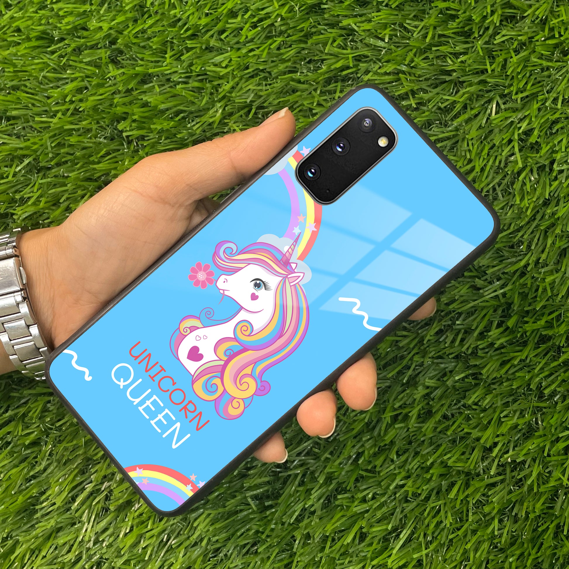 Blue Unicorn Queen Glass Phone Case For Samsung ShopOnCliQ