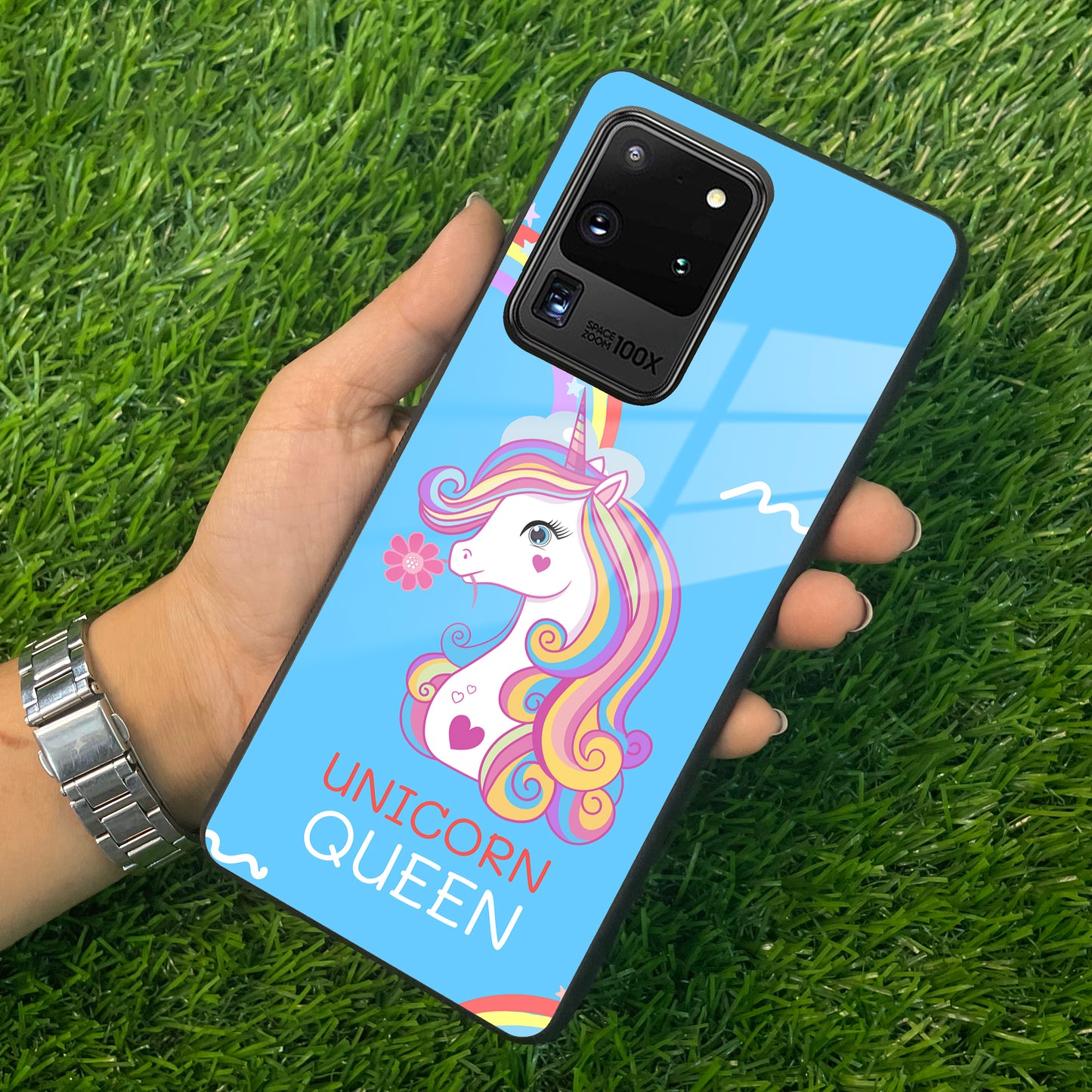 Blue Unicorn Queen Glass Phone Case For Samsung ShopOnCliQ