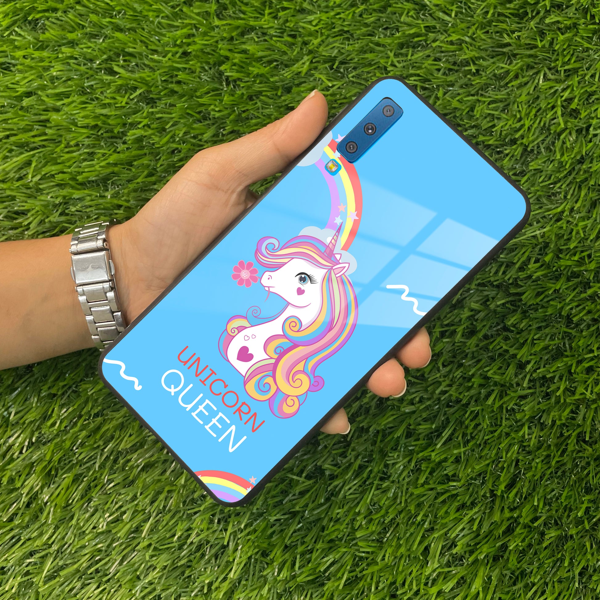 Blue Unicorn Queen Glass Phone Case For Samsung ShopOnCliQ