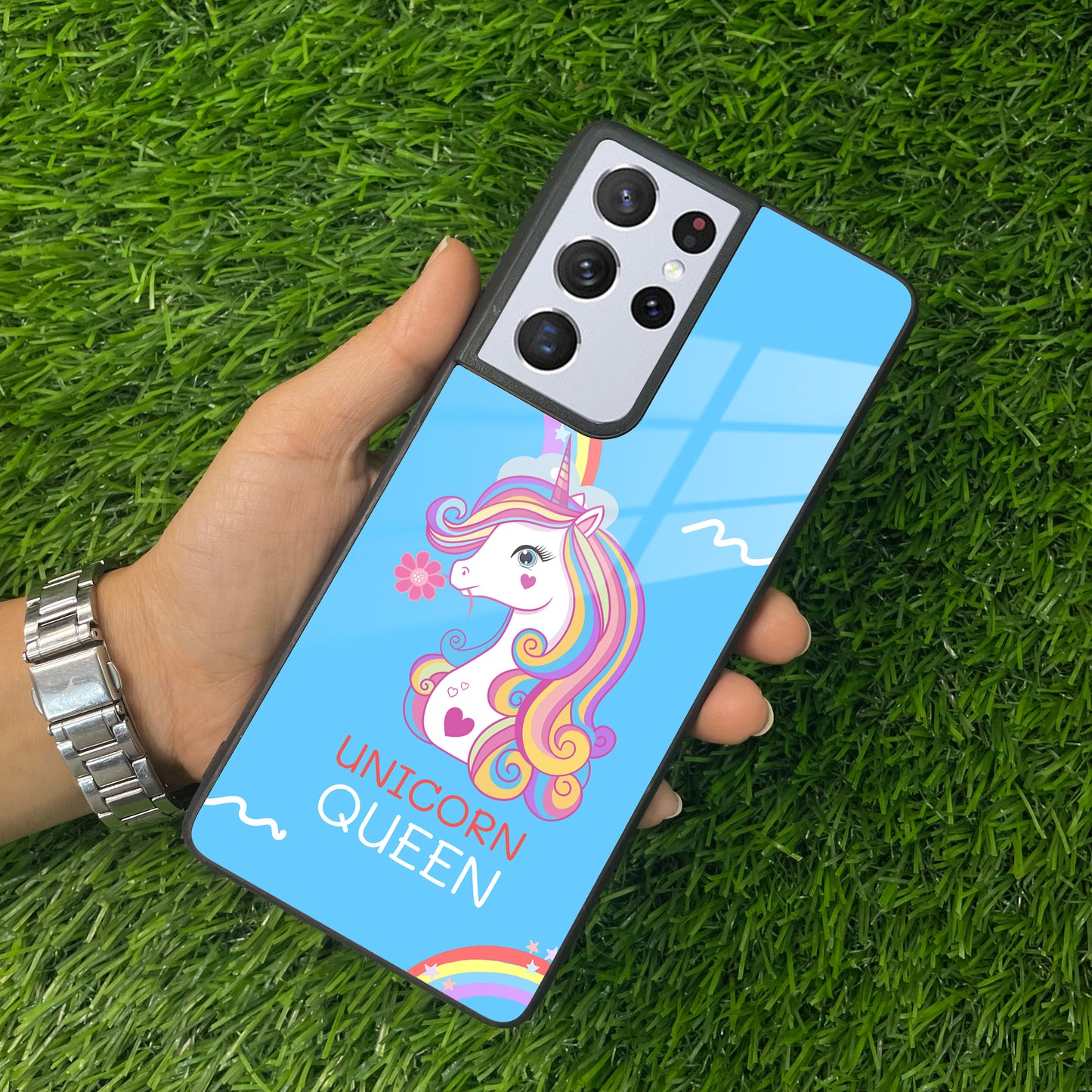 Blue Unicorn Queen Glass Phone Case For Samsung ShopOnCliQ