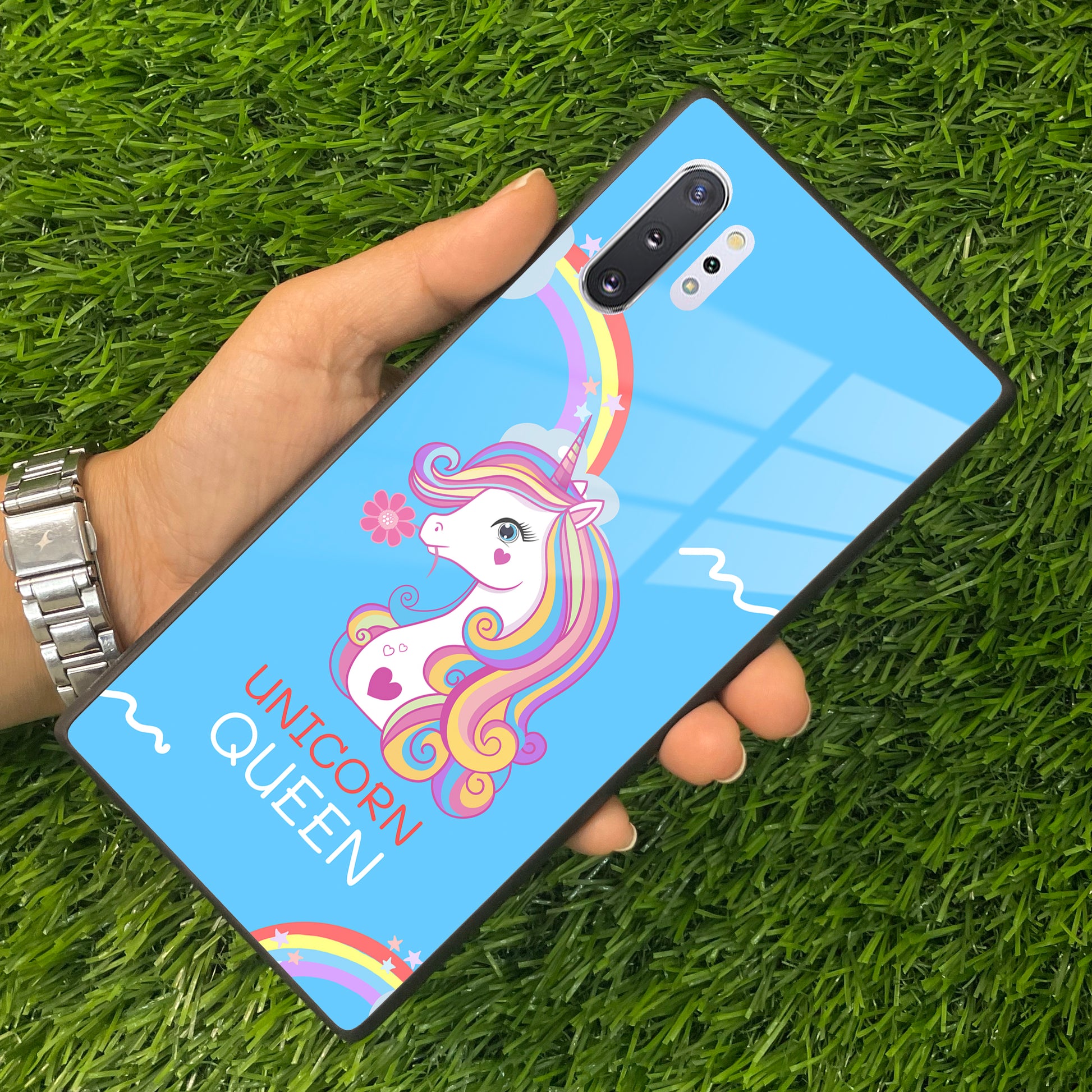 Blue Unicorn Queen Glass Phone Case For Samsung ShopOnCliQ