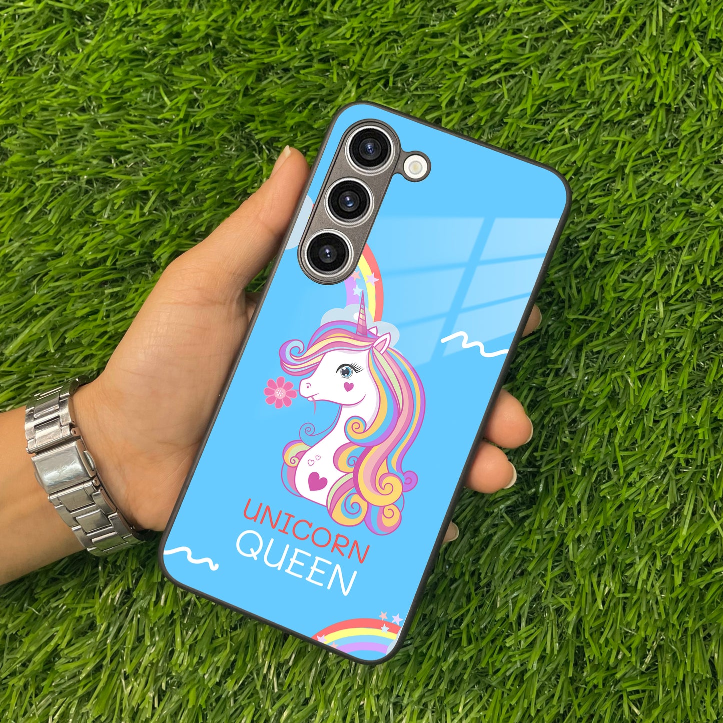 Blue Unicorn Queen Glass Phone Case For Samsung ShopOnCliQ