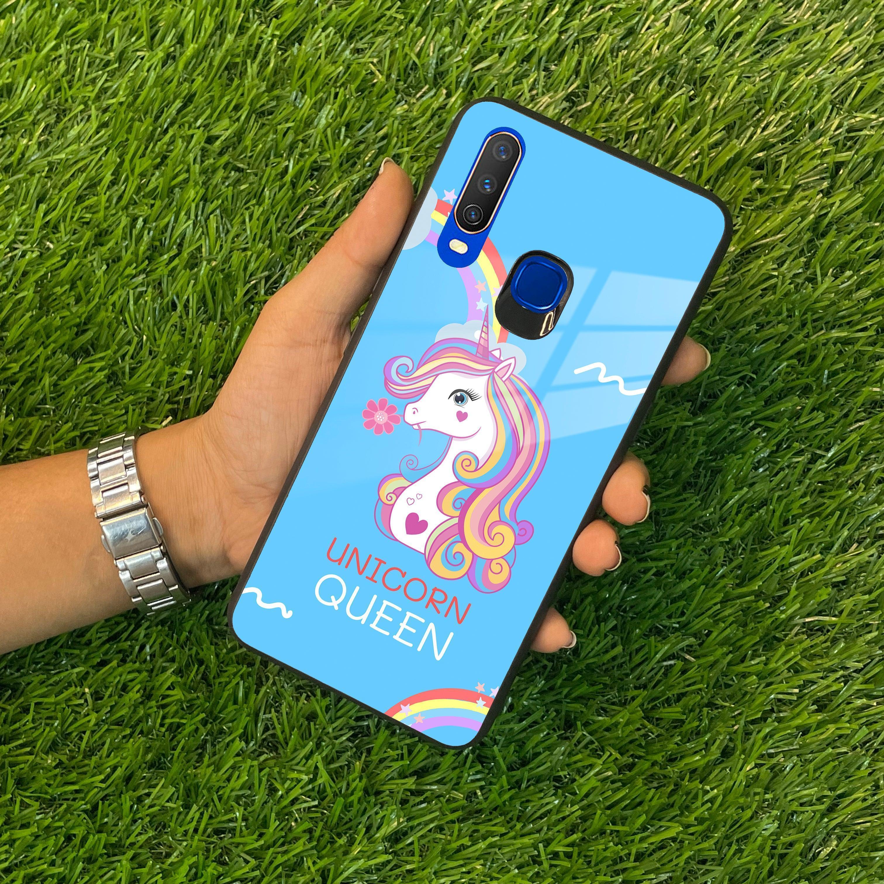 Blue Unicorn Queen Glass Phone Case For Vivo - ShopOnCliQ