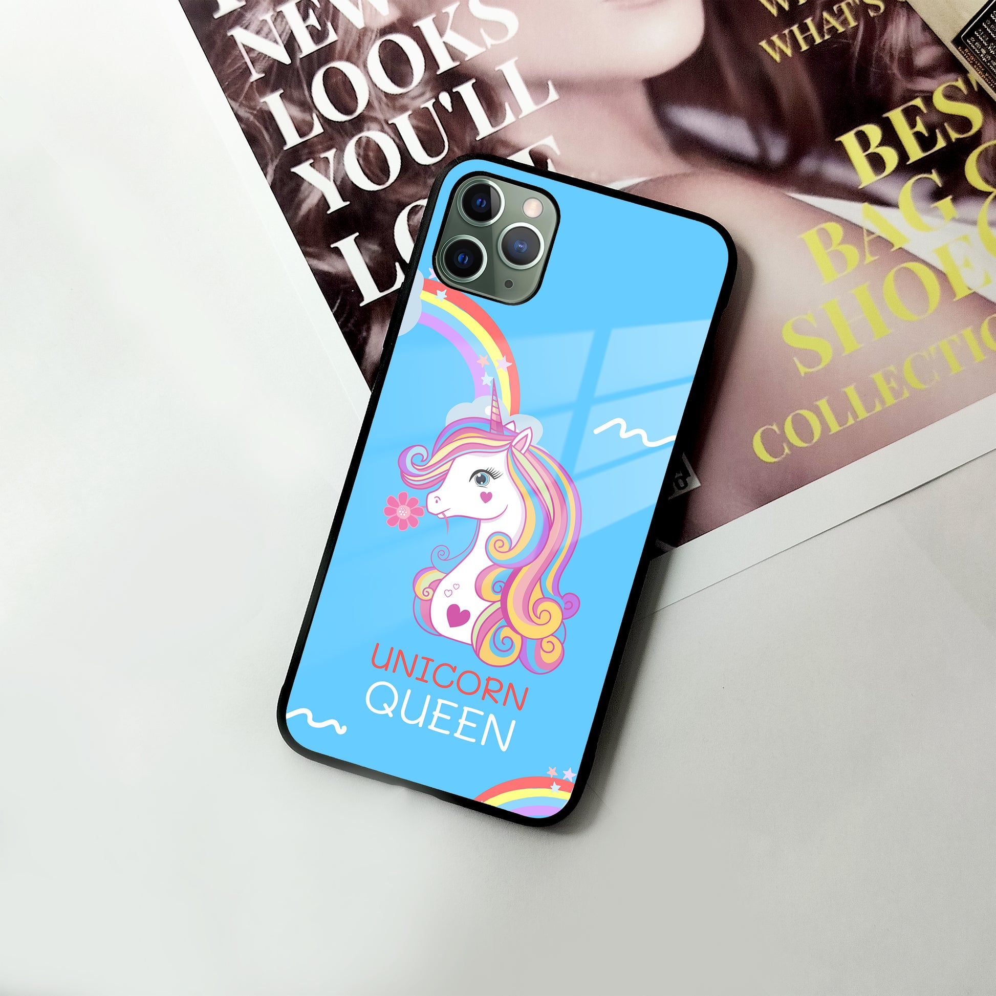 Blue Unicorn Queen Glass Phone Case For iPhone ShopOnCliQ