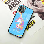 Blue Unicorn Queen Glass Phone Case For iPhone - ShopOnCliQ