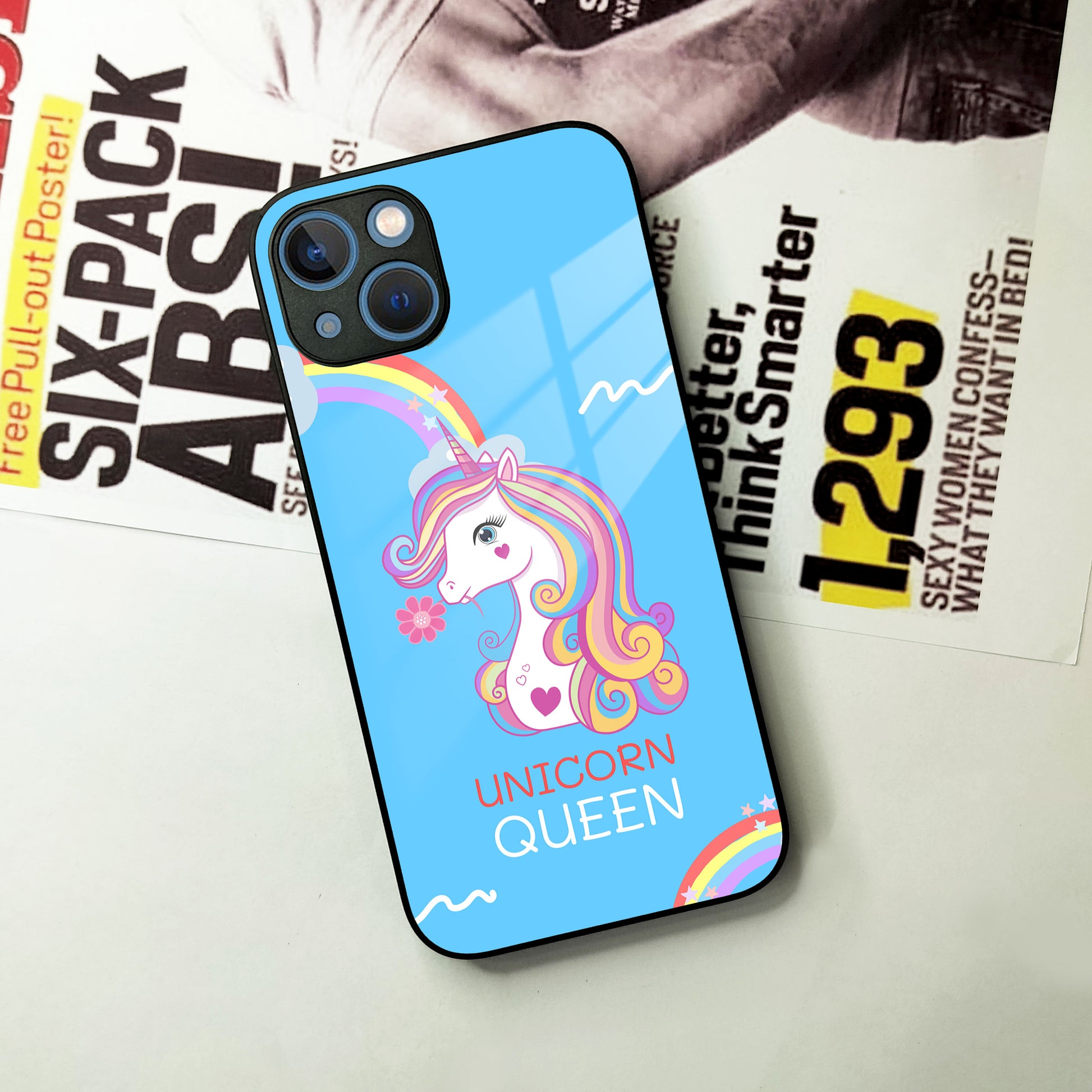 Blue Unicorn Queen Glass Phone Case For iPhone ShopOnCliQ