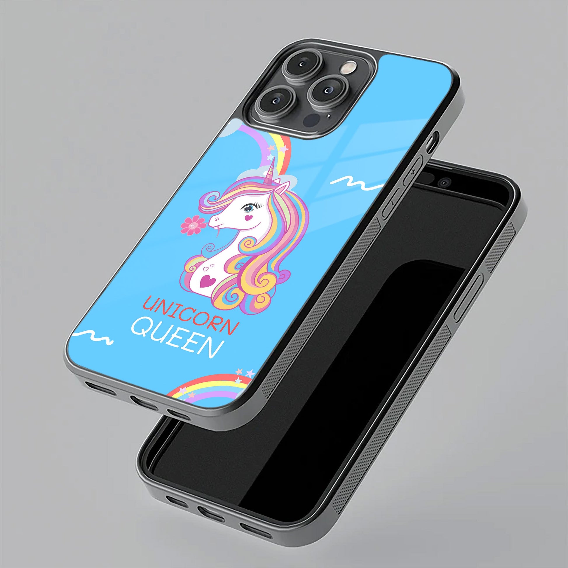 Blue Unicorn Queen Glass Phone Case For iPhone ShopOnCliQ