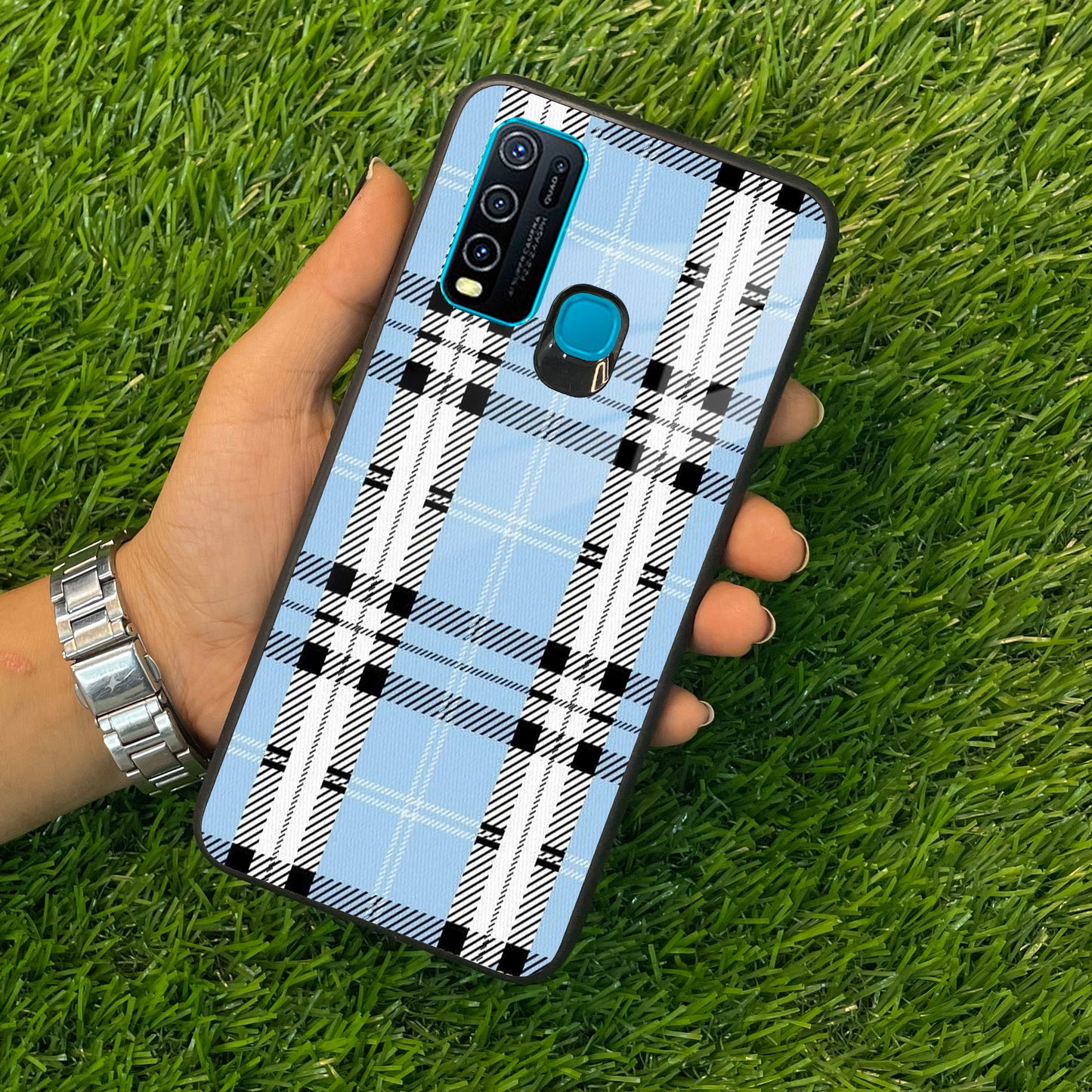 Check Glass Phone Case And Cover For Vivo