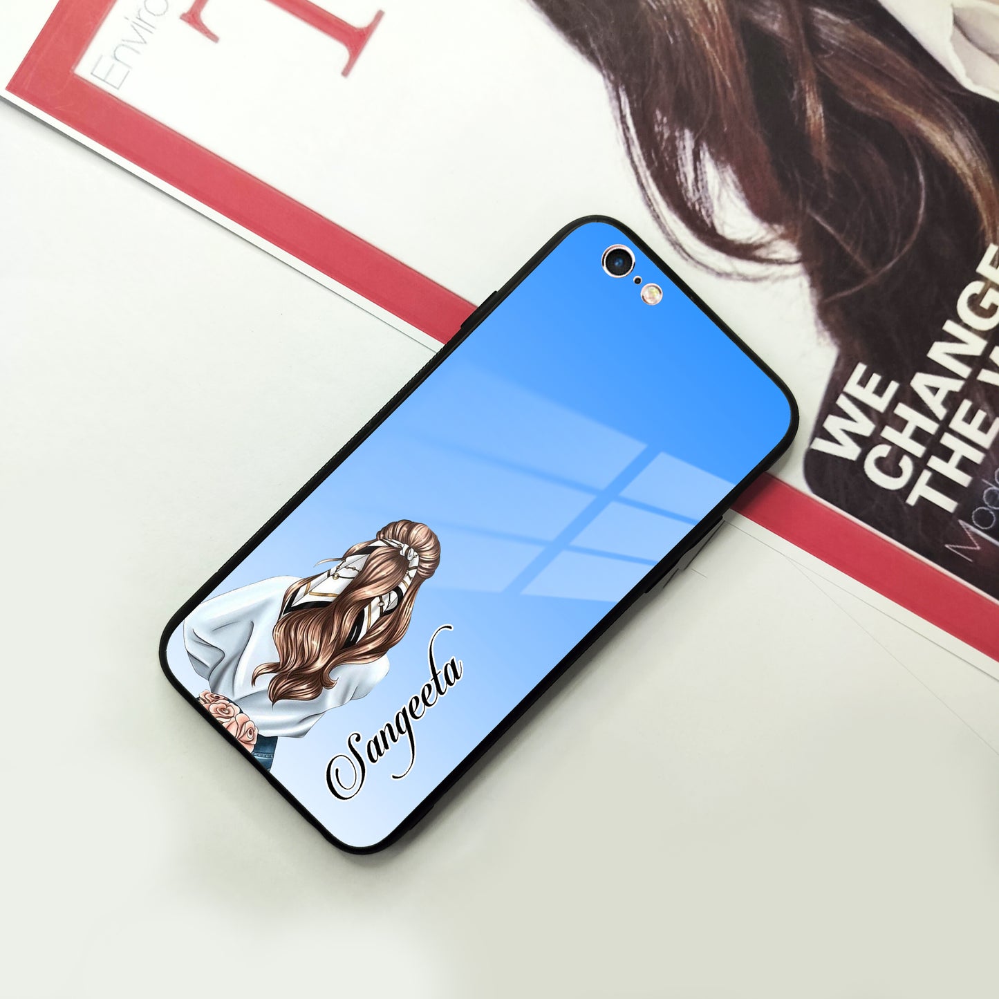 Styles Girl Glass Case For iPhone