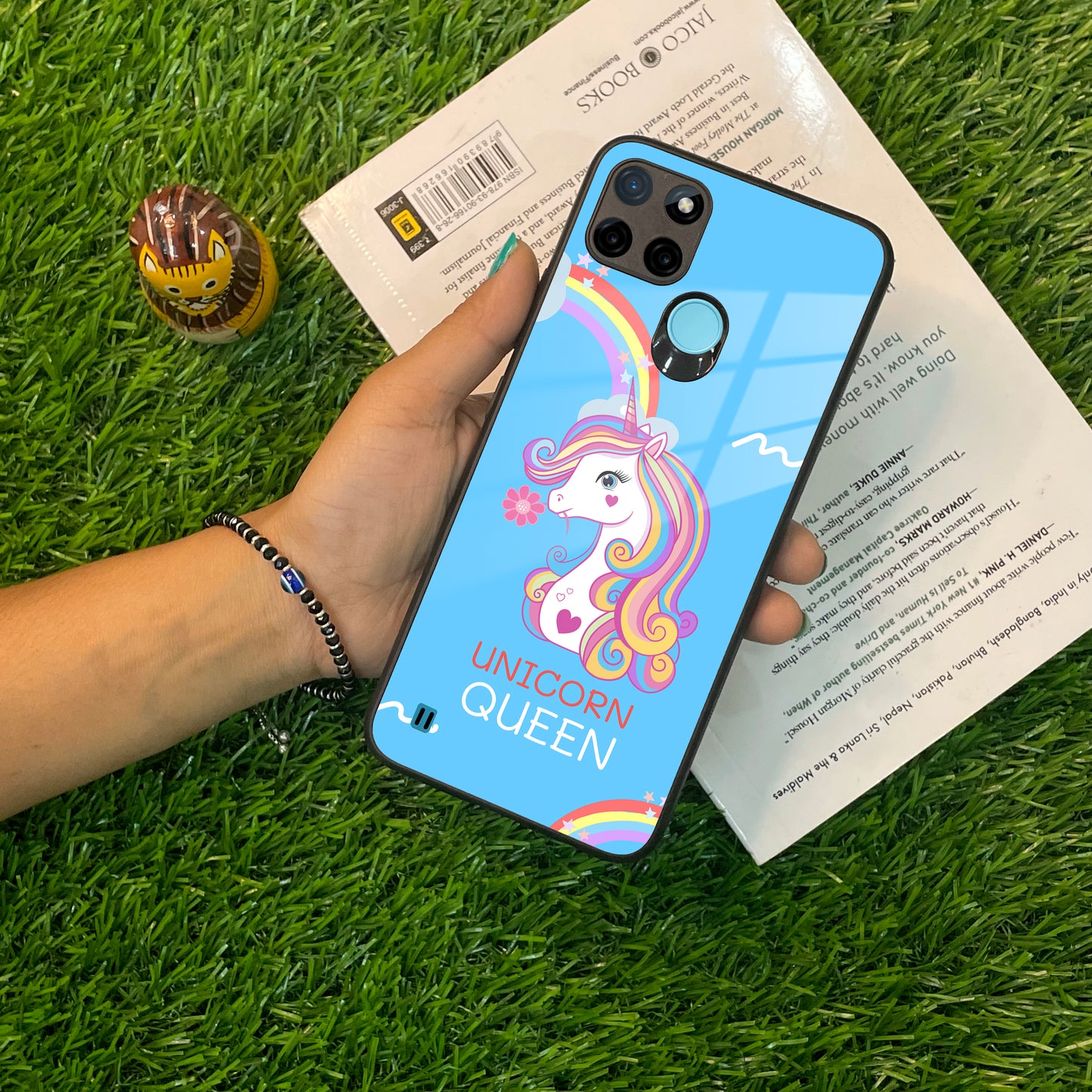 Blue Unicorn Queen Glass Phone Case For Realme/Narzo