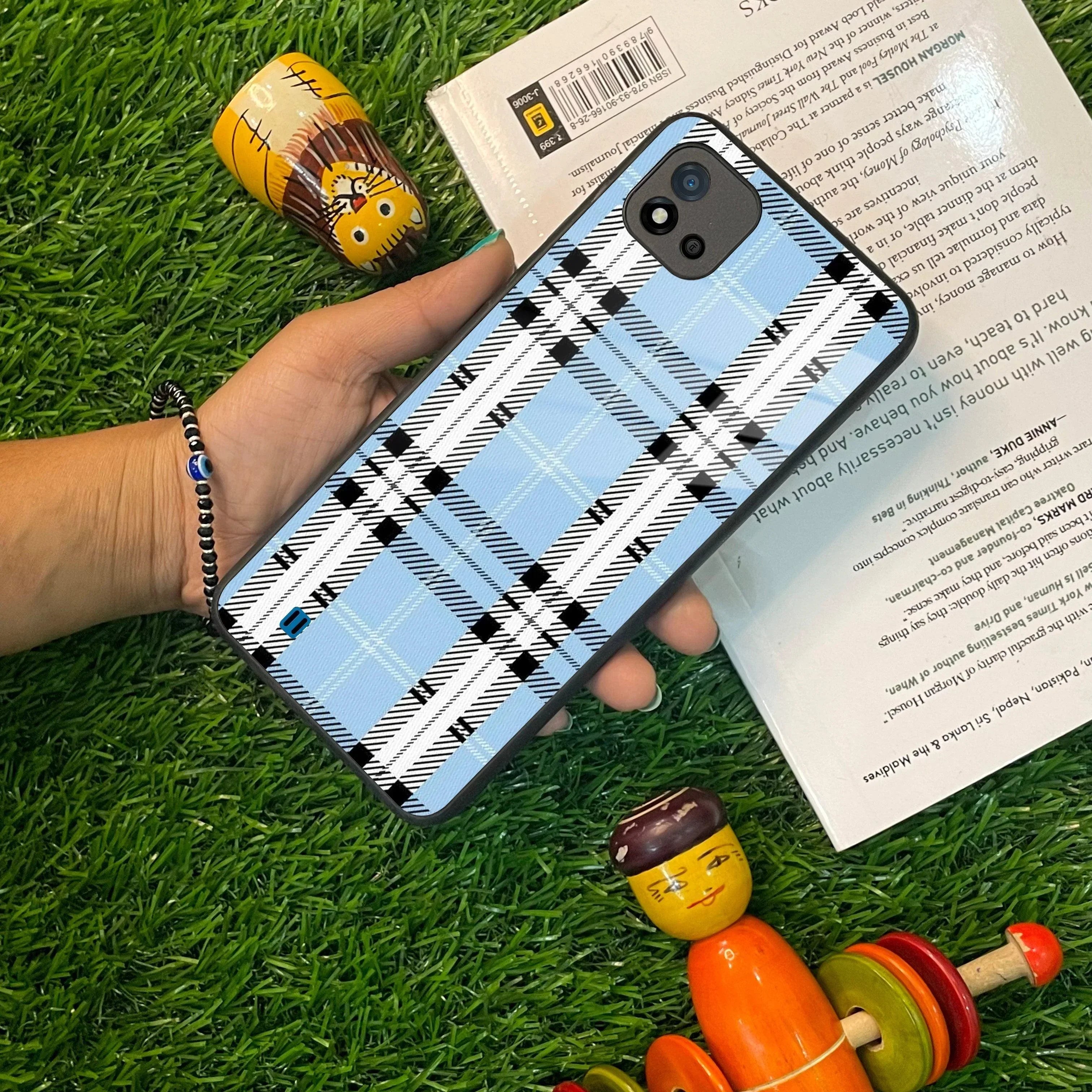 Check Glass Phone Case And Cover For Realme/Narzo - ShopOnCliQ