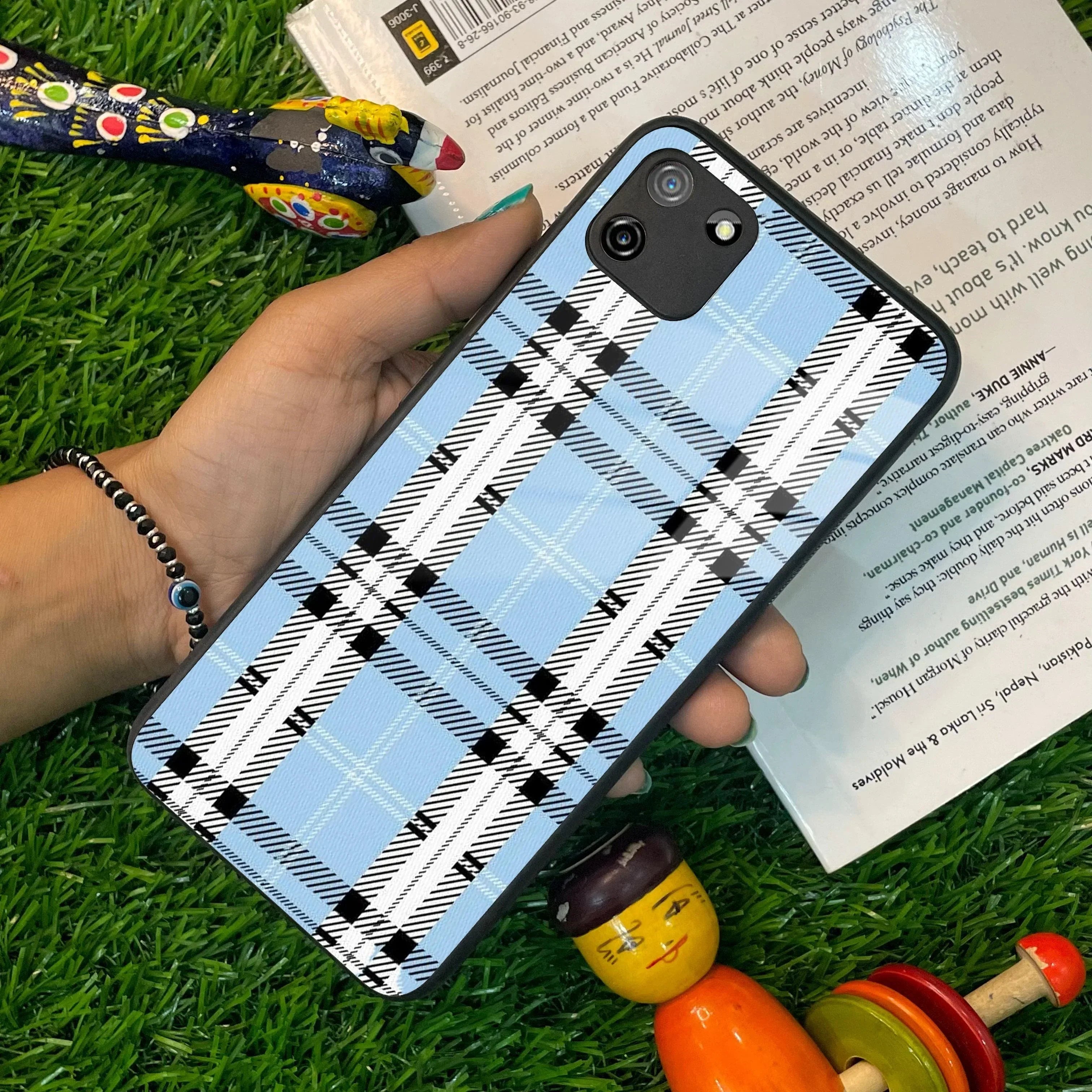 Check Glass Phone Case And Cover For Realme/Narzo - ShopOnCliQ