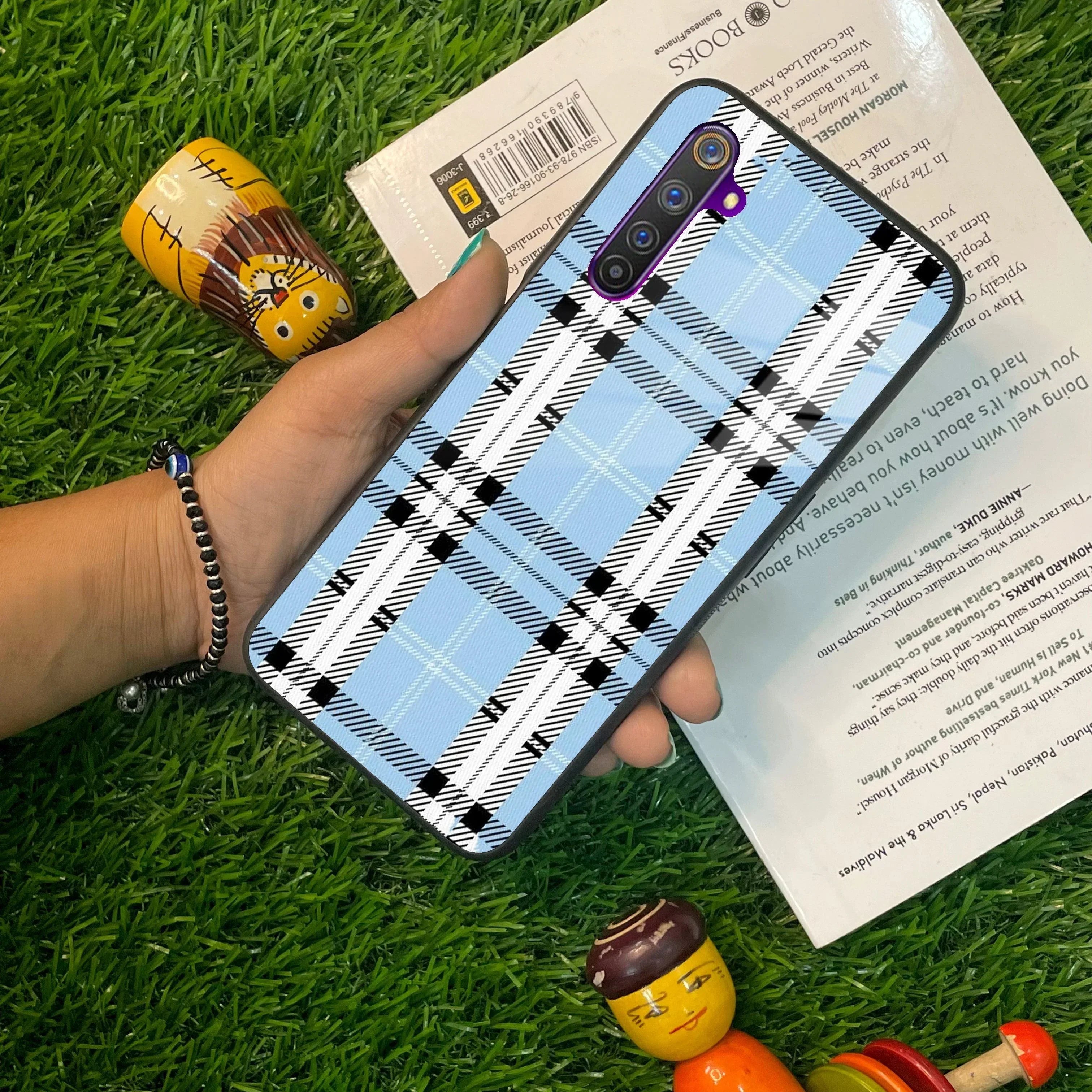 Check Glass Phone Case And Cover For Realme/Narzo - ShopOnCliQ