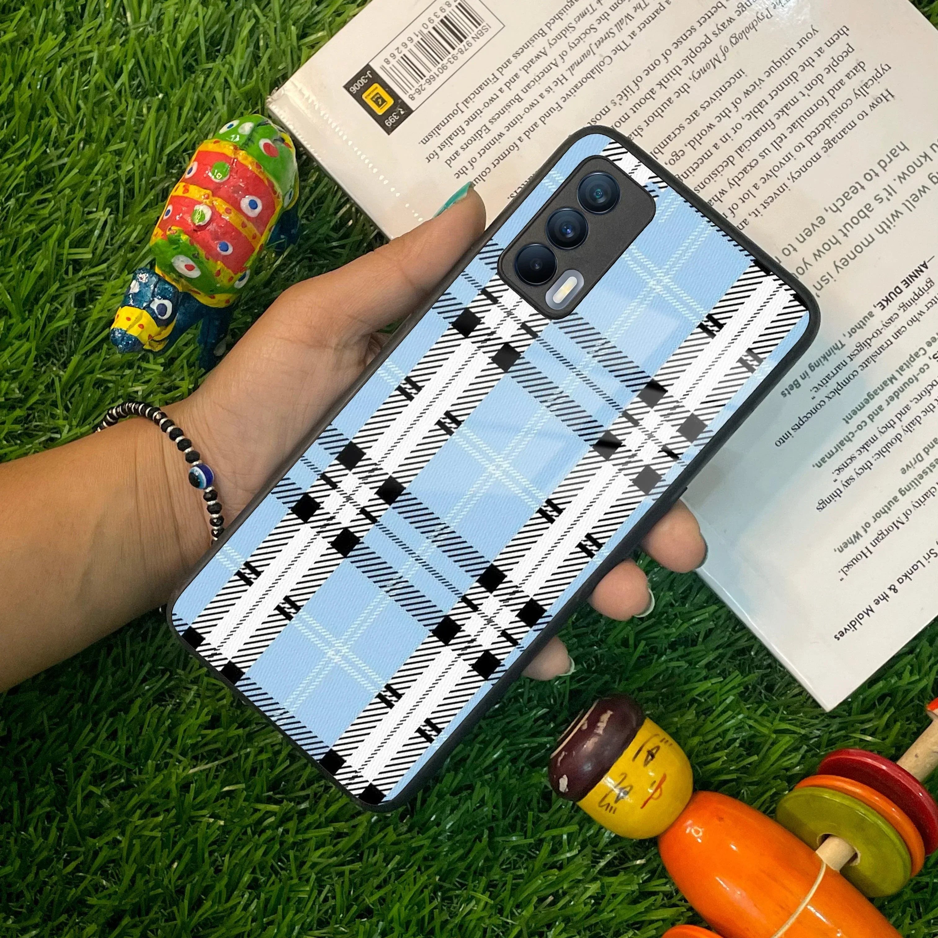 Check Glass Phone Case And Cover For Realme/Narzo - ShopOnCliQ