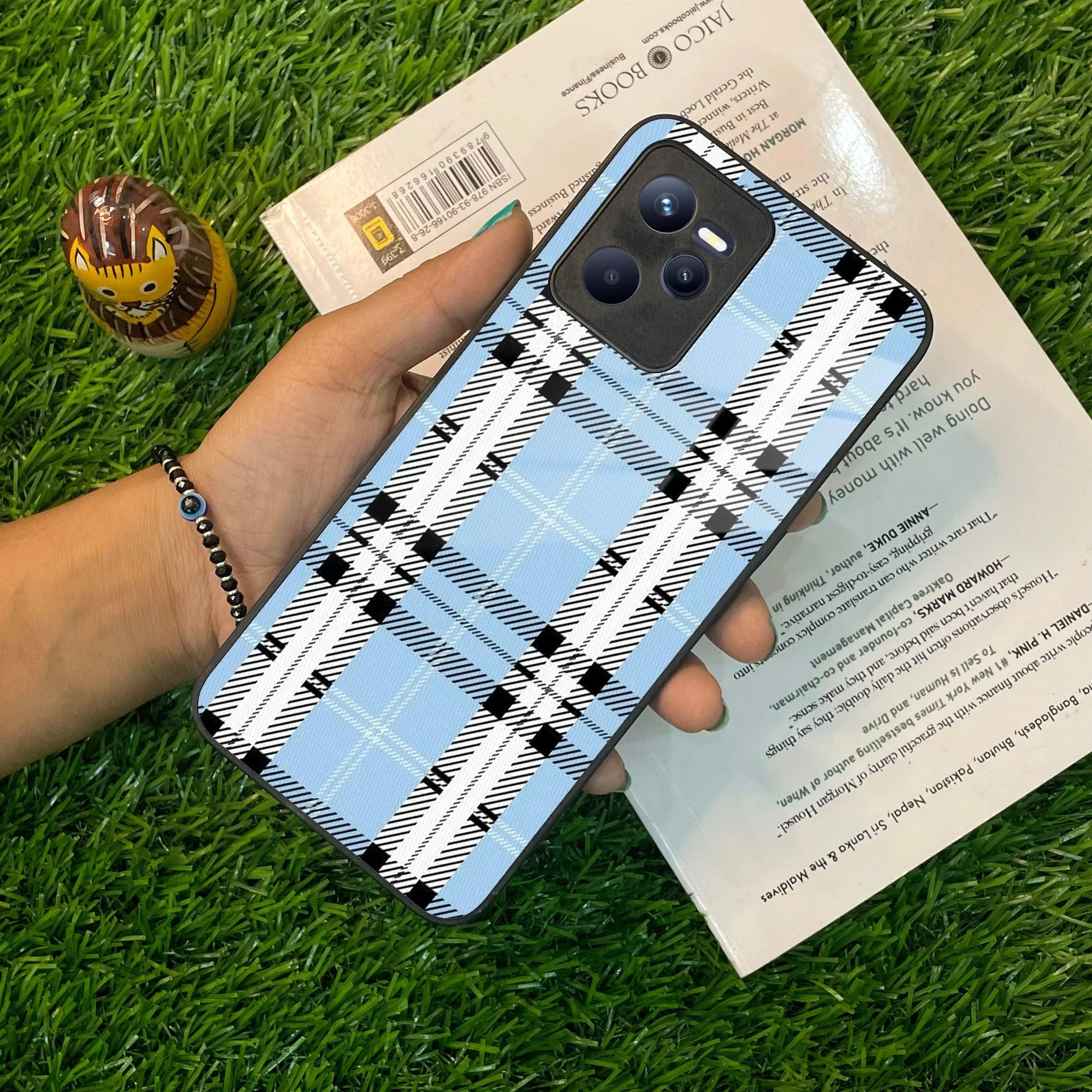 Check Glass Phone Case And Cover For Realme/Narzo - ShopOnCliQ