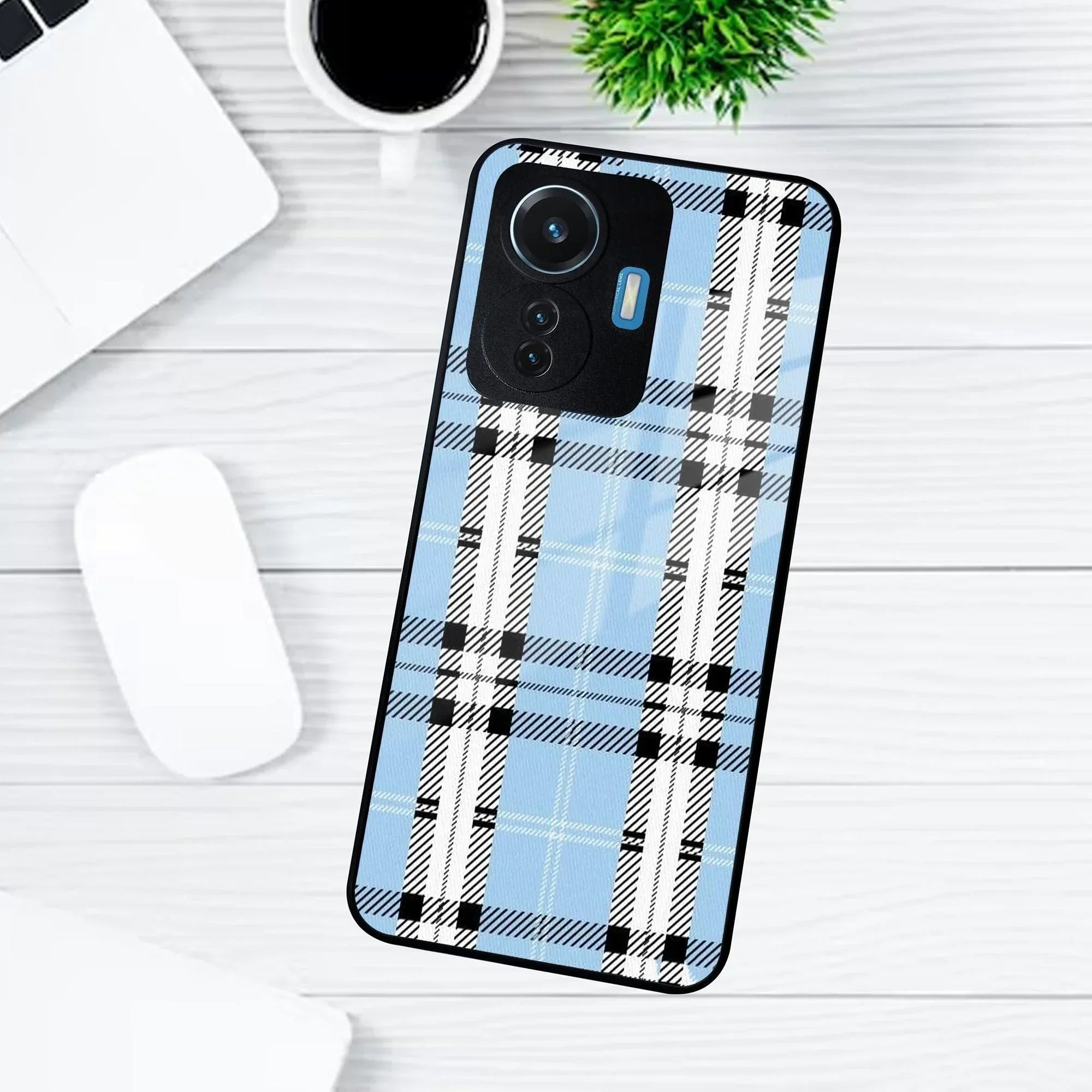 Check Glass Phone Case And Cover For Vivo - ShopOnCliQ