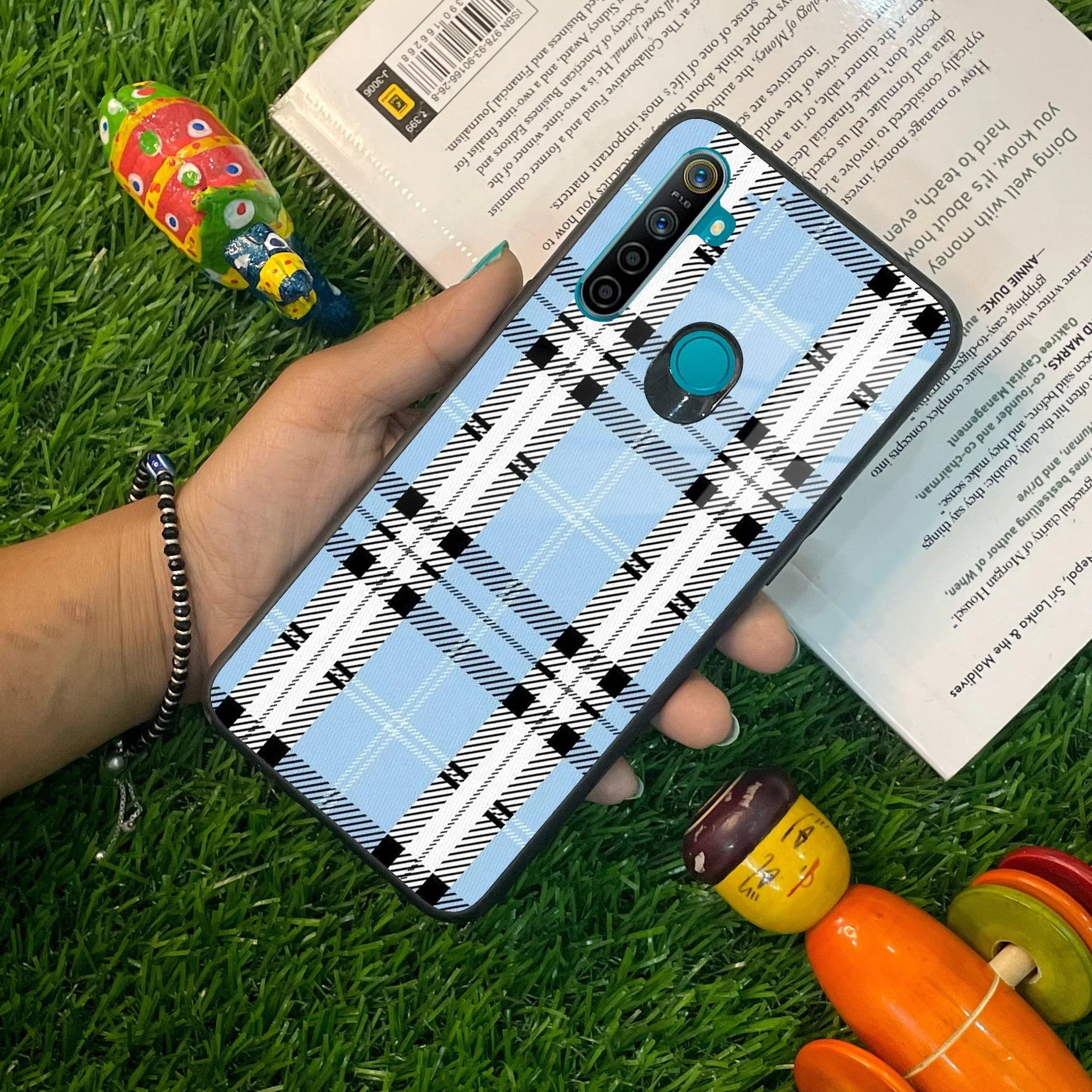 Check Glass Phone Case And Cover For Realme/Narzo - ShopOnCliQ