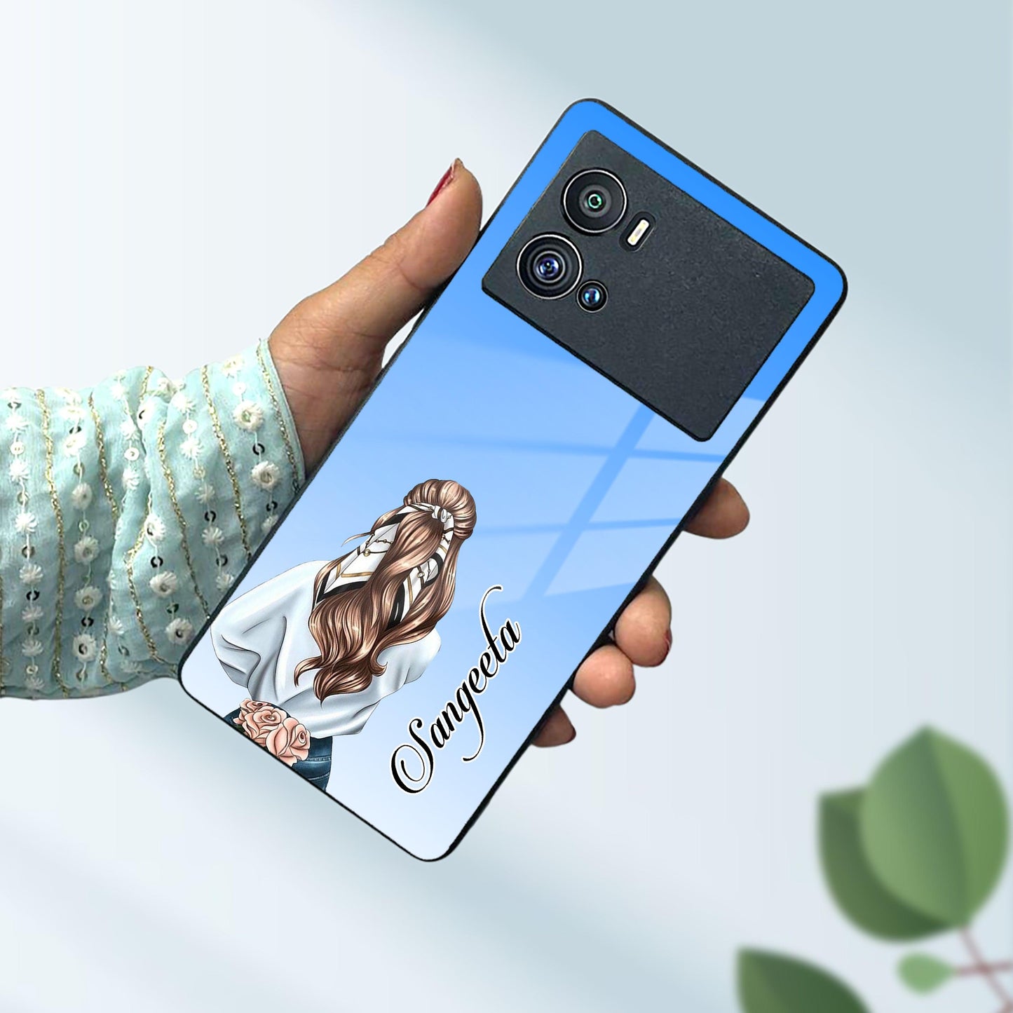 Styles Girl Customize Name Glass Case For Vivo