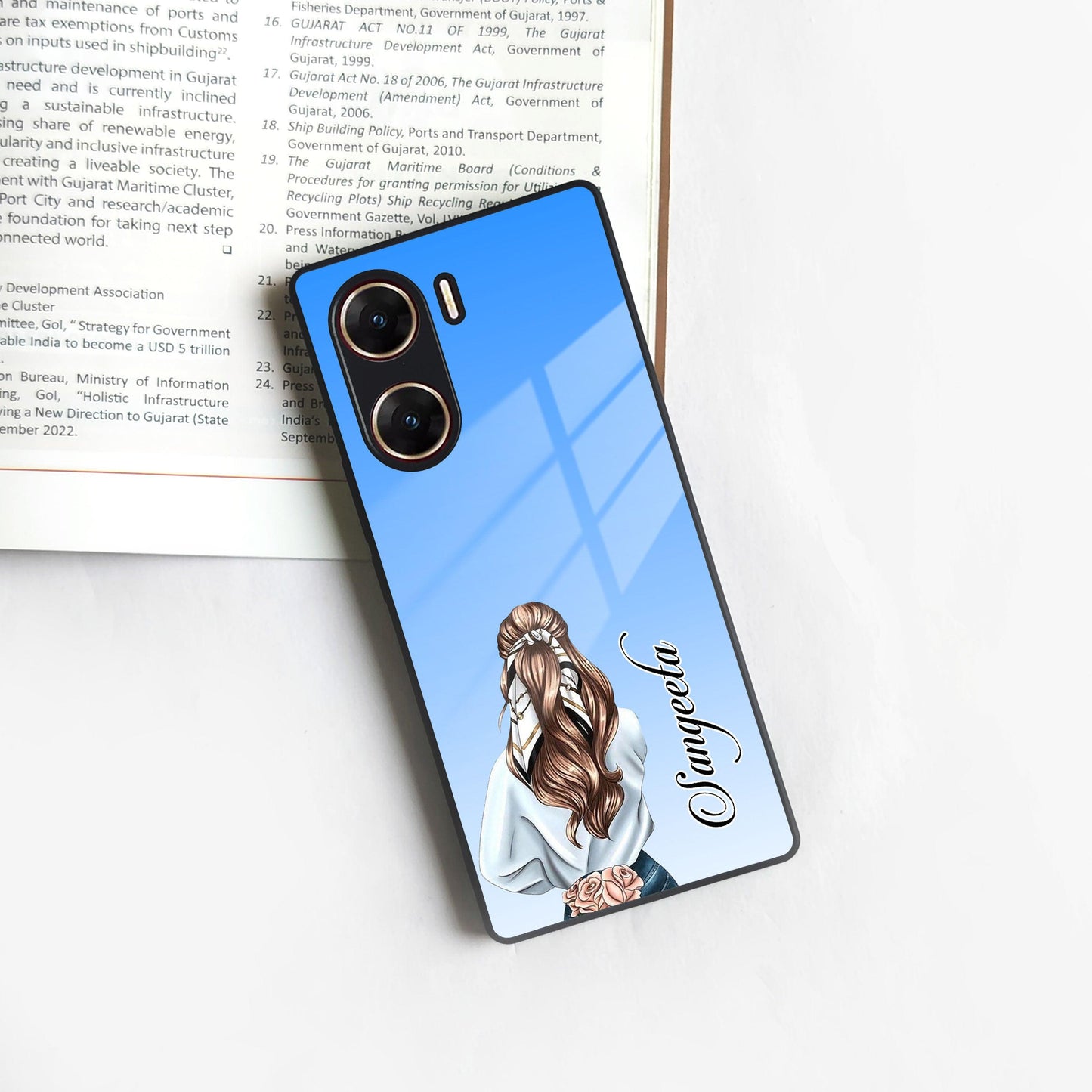 Styles Girl Customize Name Glass Case For Vivo