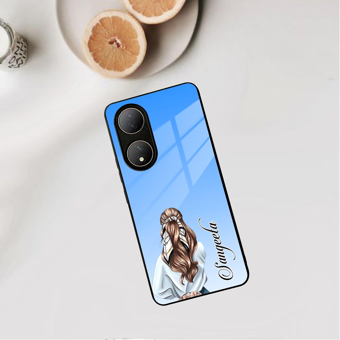 Styles Girl Customize Name Glass Case For Vivo